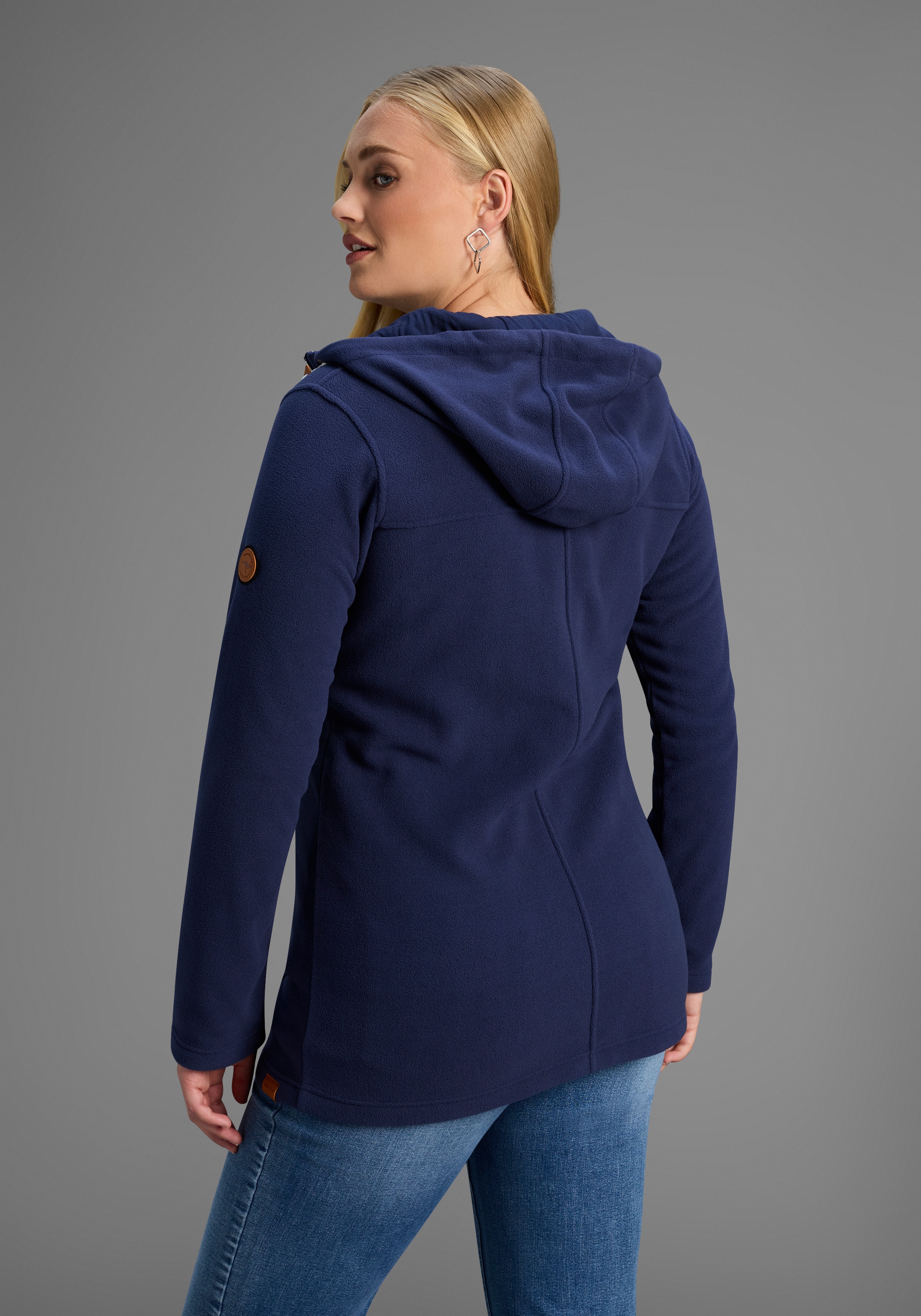 Thumbnail - KangaROOS Fleecejacke mit Kapuze Große Größen, Übergangsjacke