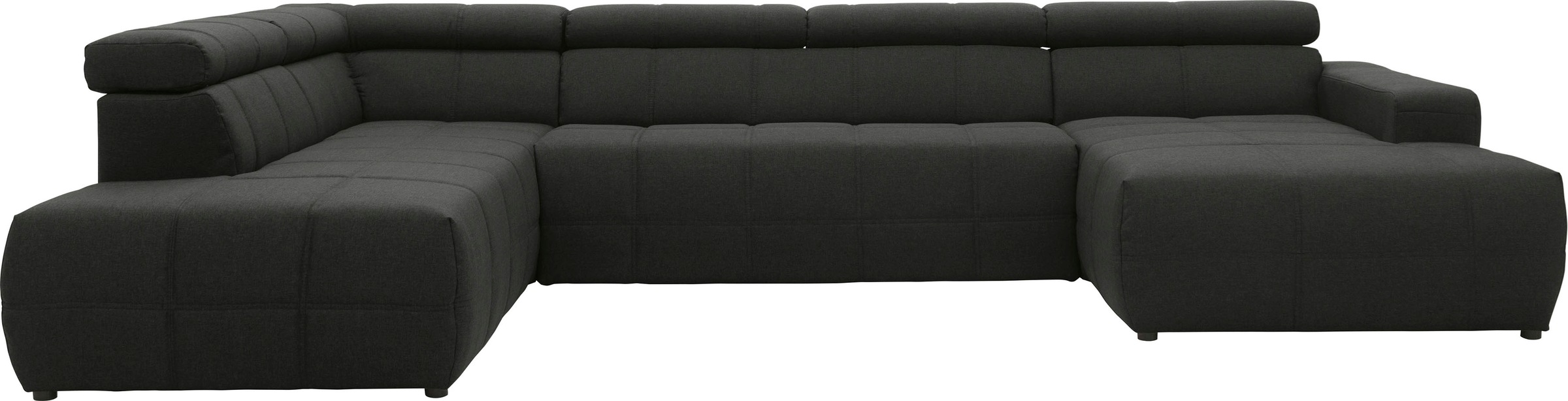 DOMO collection Wohnlandschaft "BRANDON whlw. mit Sitztiefenverstellung, whlw. Nierenkissen" mit Kopfteilverstellung, wahlweise Sitztiefenverstellung, U-Form
