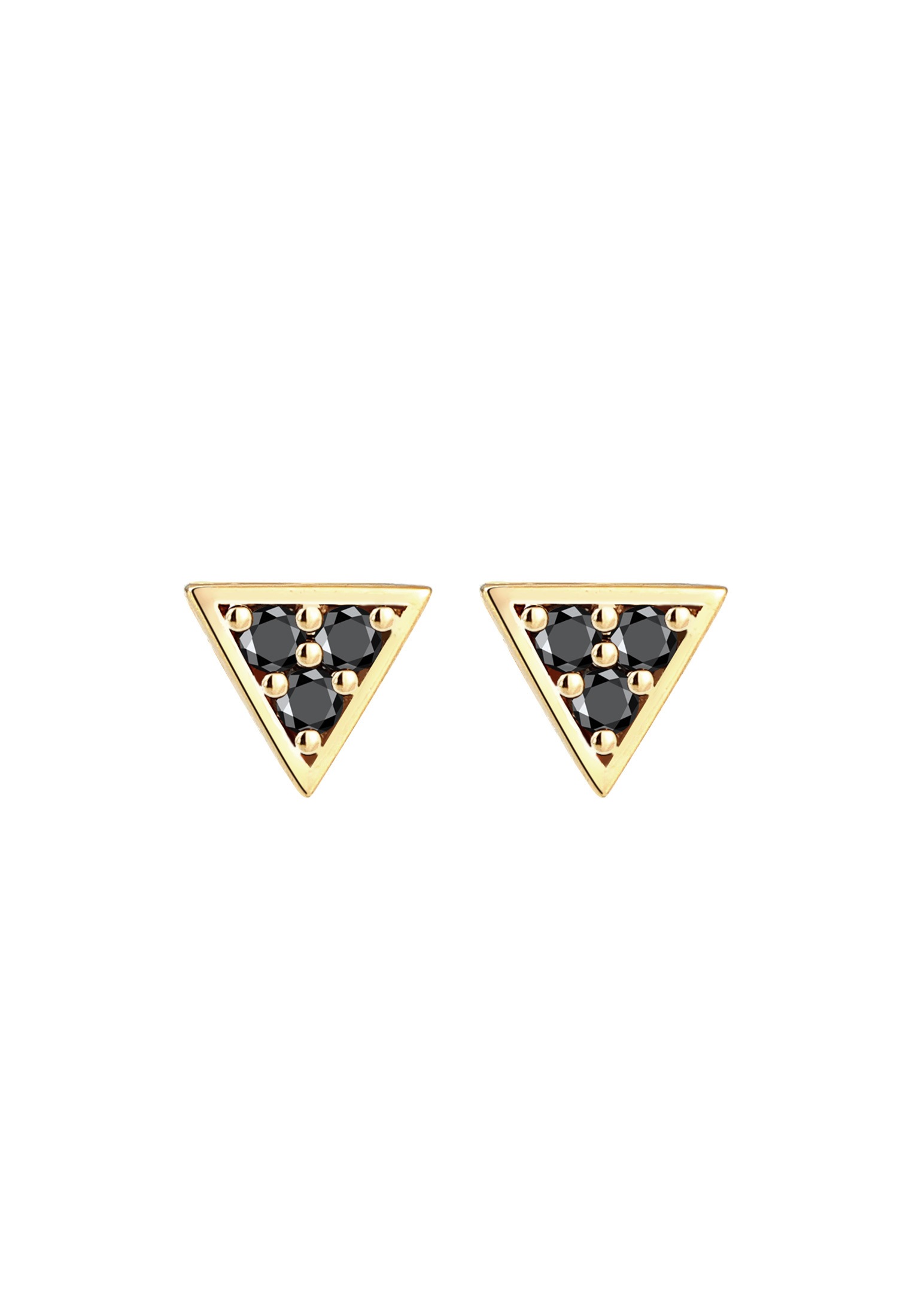 Elli DIAMONDS Paar Ohrstecker »Ohrstecker Dreieck Diamant Schwarz (0.09 ct) 375 Gelbgold«