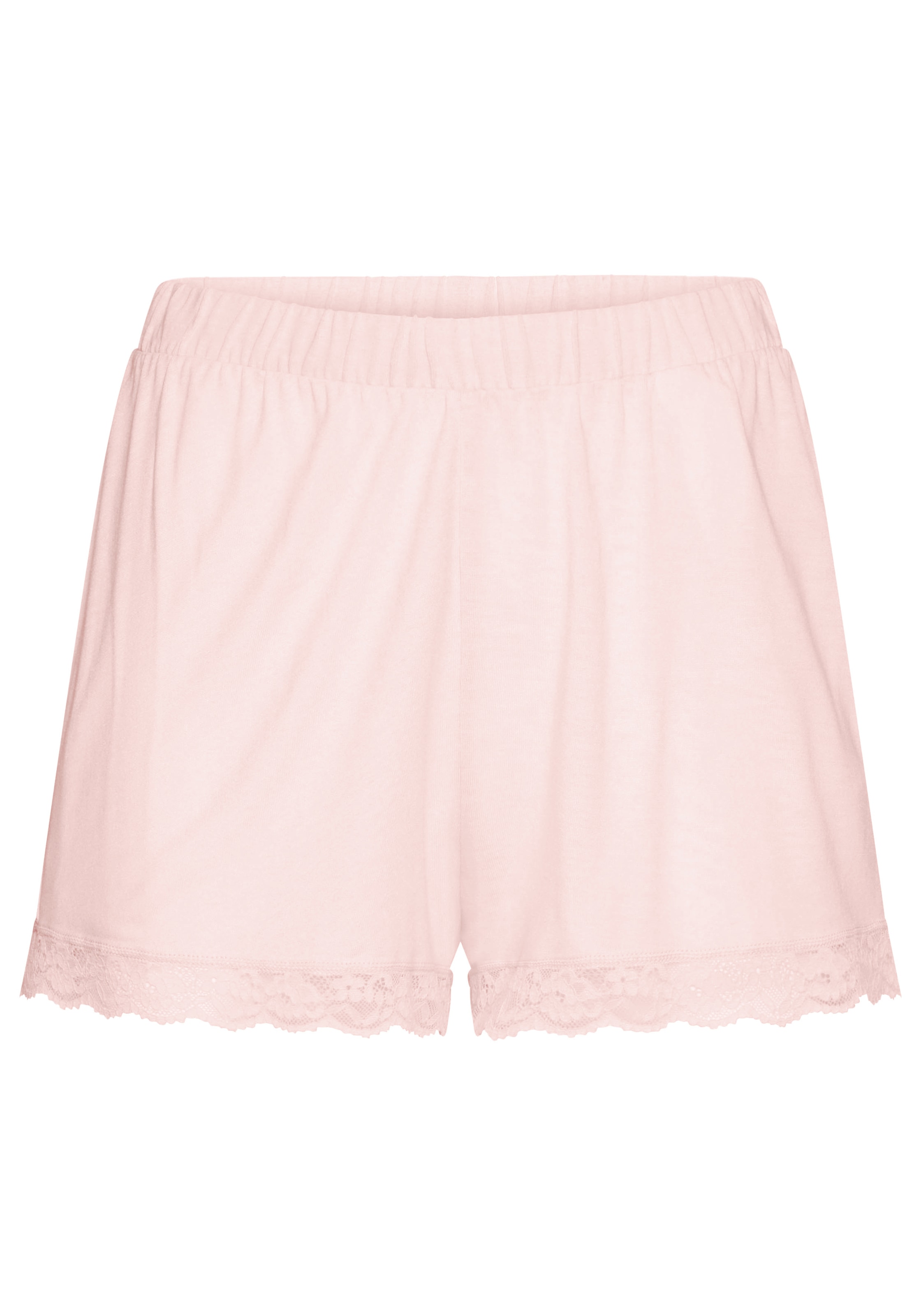 LASCANA Pyjamashorts mit Spitzenbesatz am Beinsaum
