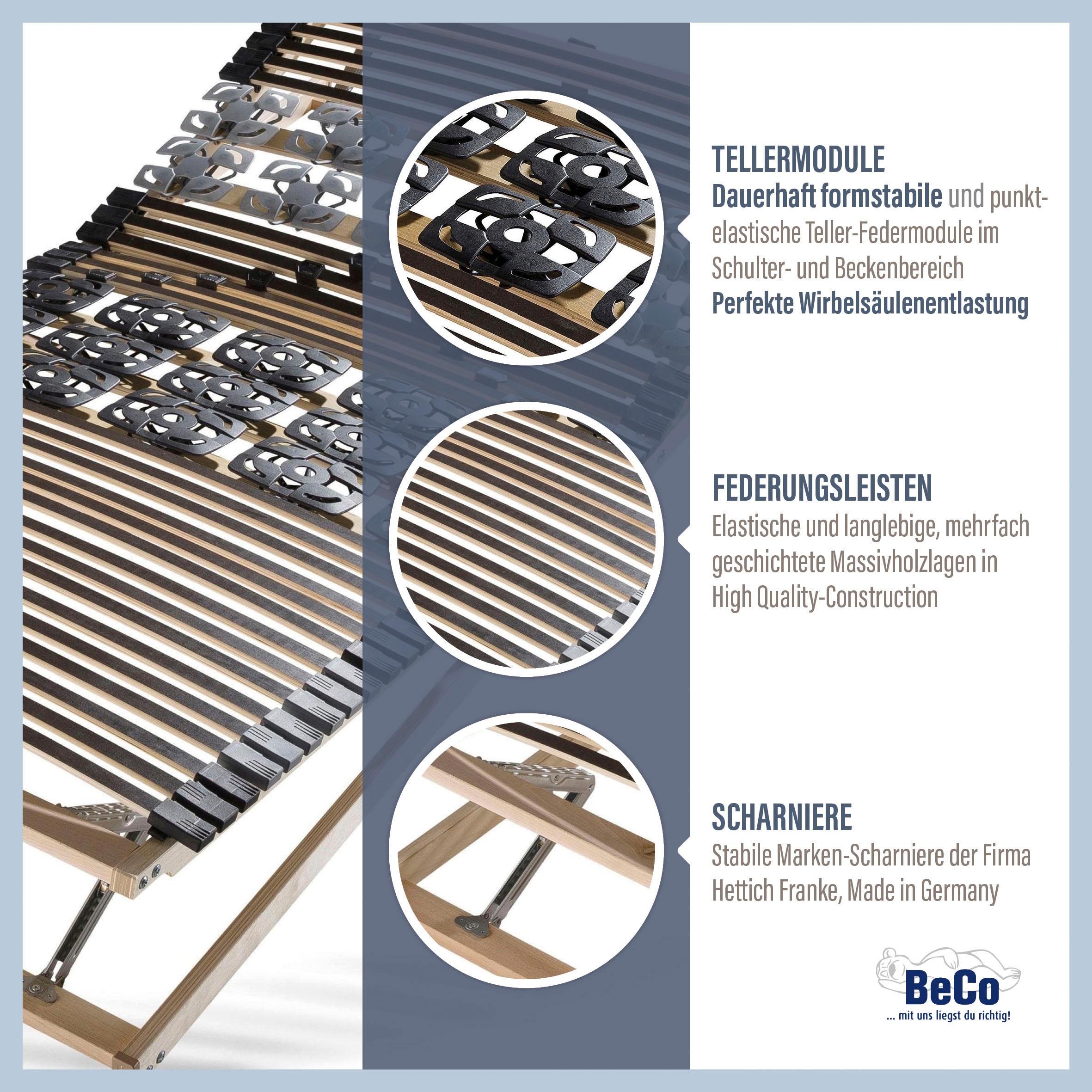 Beco Lattenrost »Modul Premium | und cm für 5«, Lattenrost 90x200 ideal BAUR Größen, (1 weiteren Doppelbetten St.), in