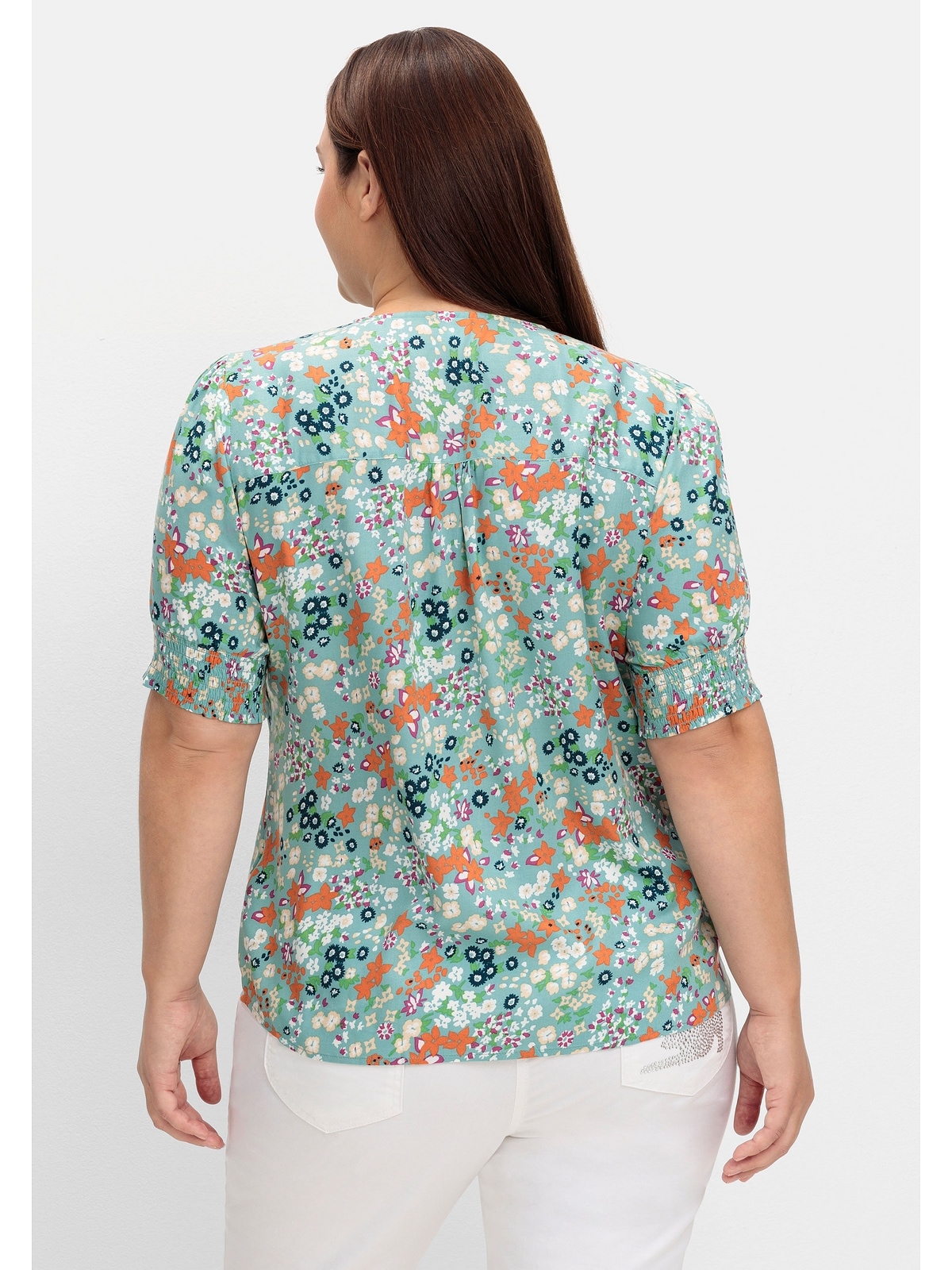 Sheego Druckbluse »Große Größen«, mit V-Ausschnitt und Blumenprint