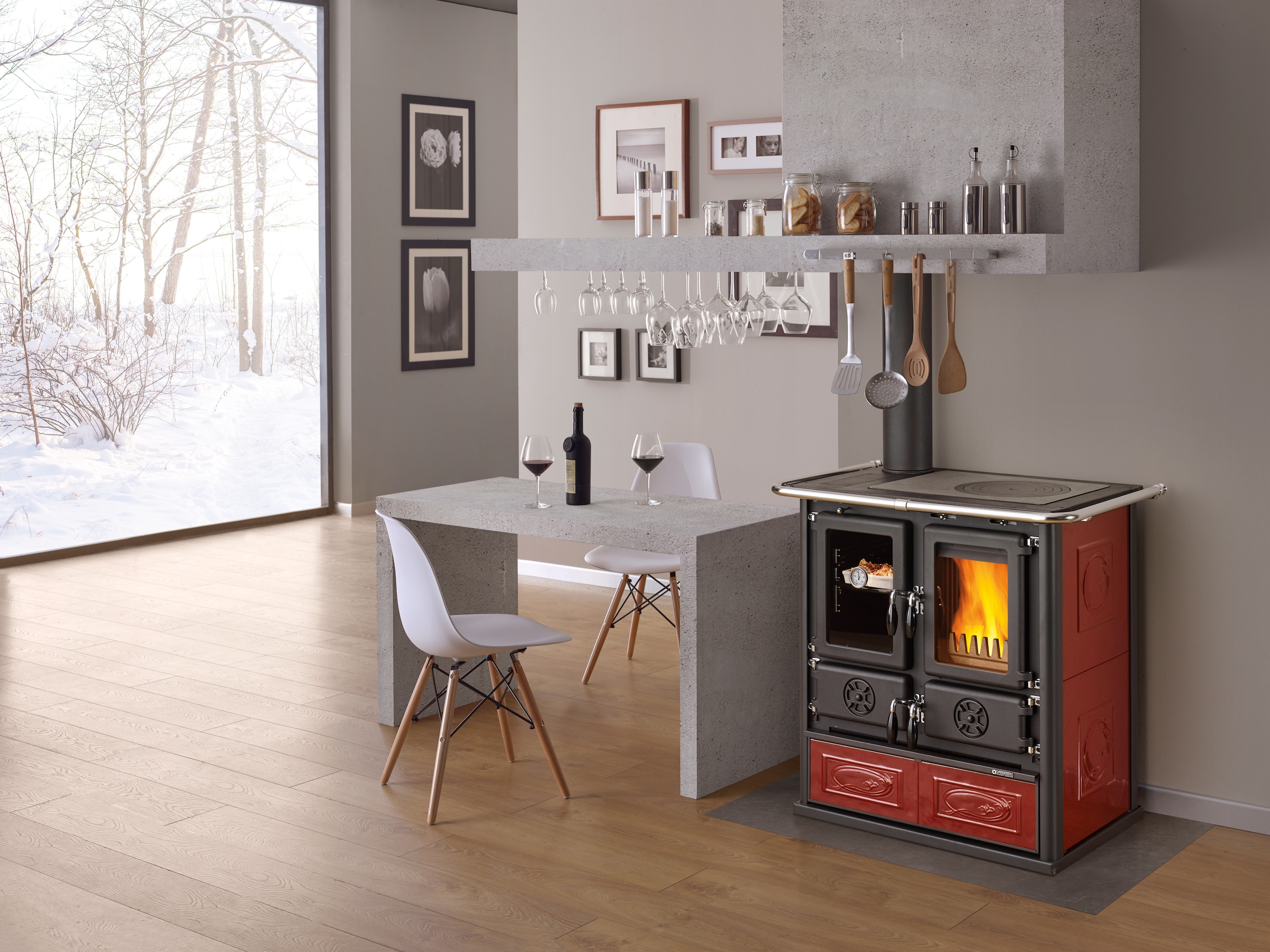 Firefix Kaminofen »Küchenherd »ROSETTA« Sinistra bordeaux«