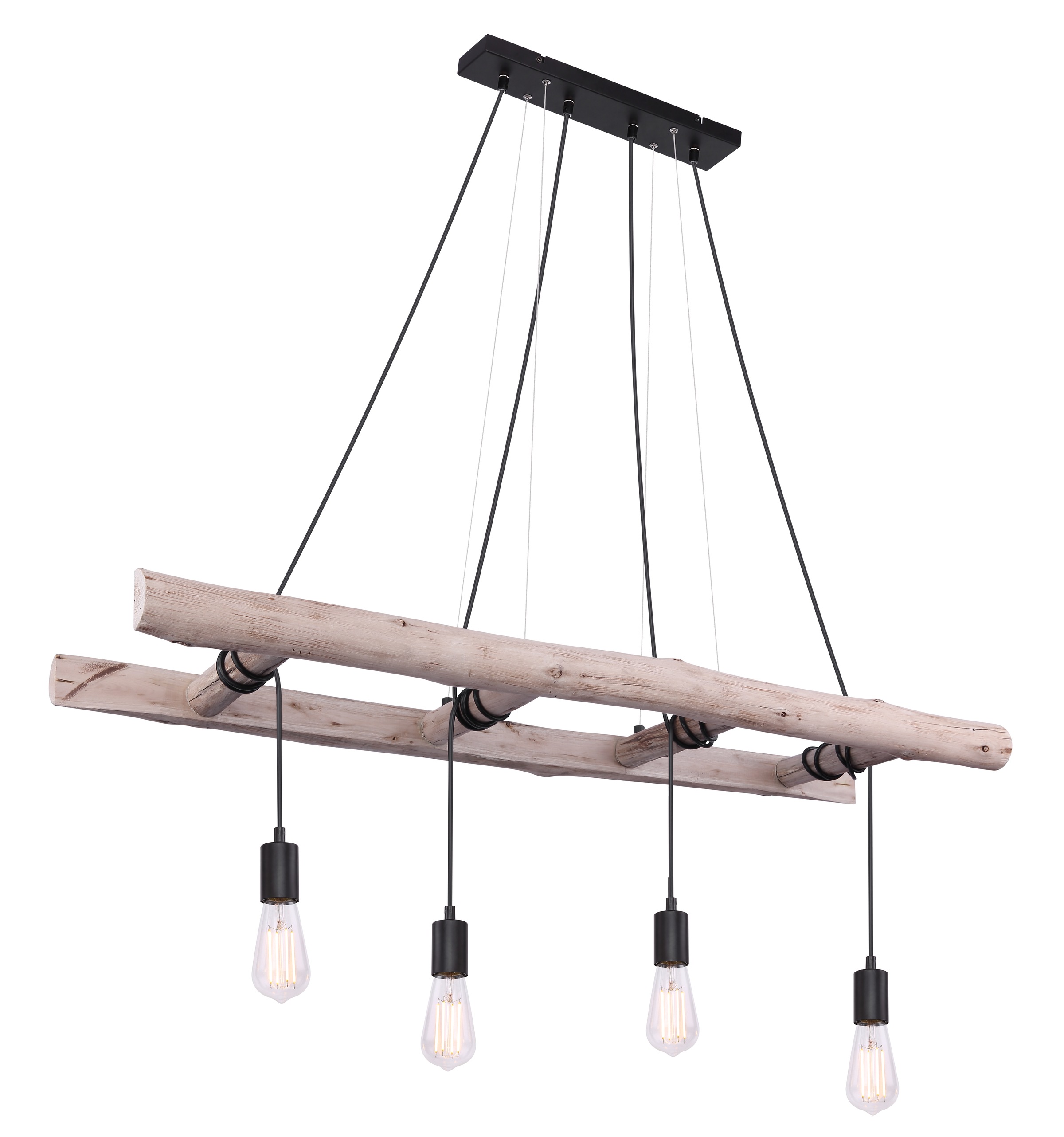 GLOBO LIGHTING Hängeleuchte »IRMGARD« E27 1 Stk. Hängeleuchte Holz/Schwarz, höhenkürzbar, E27