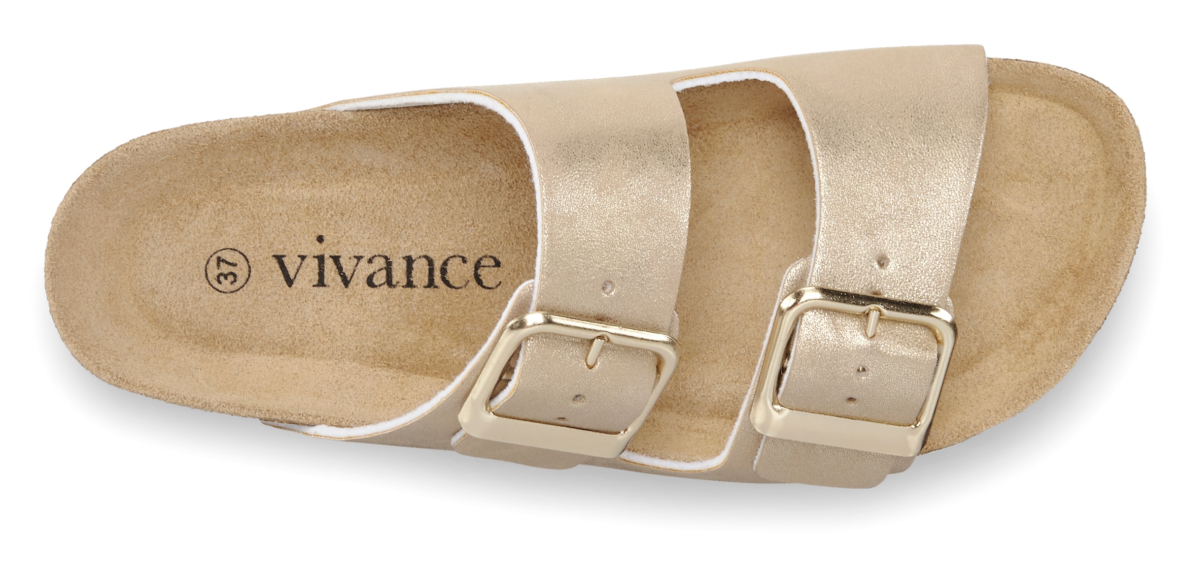 Vivance Pantolette »Mule, Sandale, offener Schuh,«, mit softer Innensohle und Komfortkorkfußbett aus Leder