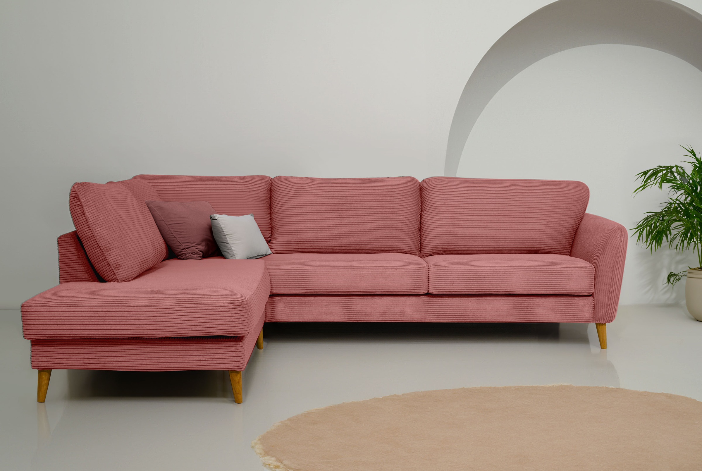 Home affaire Ecksofa "MARSEILLE 278/202 cm, L-Form, Ottom. rechts/links, ve günstig online kaufen