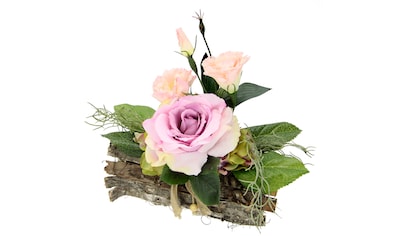 I.GE.A. Kunstpflanze »Gesteck Rose in Schale«, (1 St.) kaufen