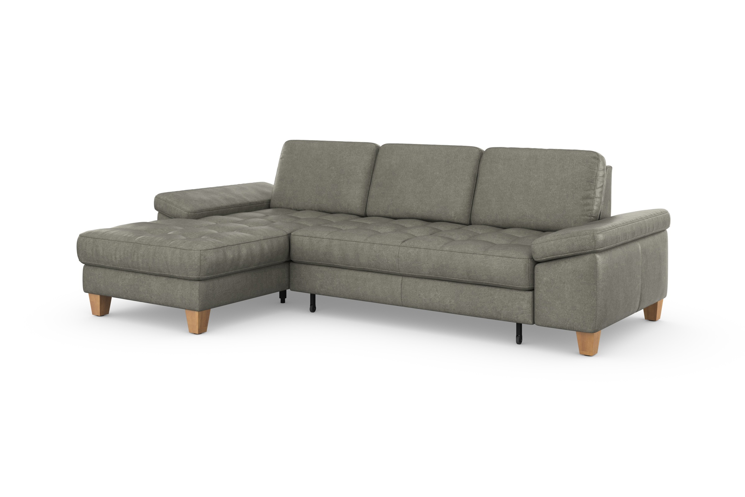 sit&more Ecksofa »Westham L-Form«, mit Recamiere, mit oder ohne Bettfunktion, Bettkasten, Füße Eiche