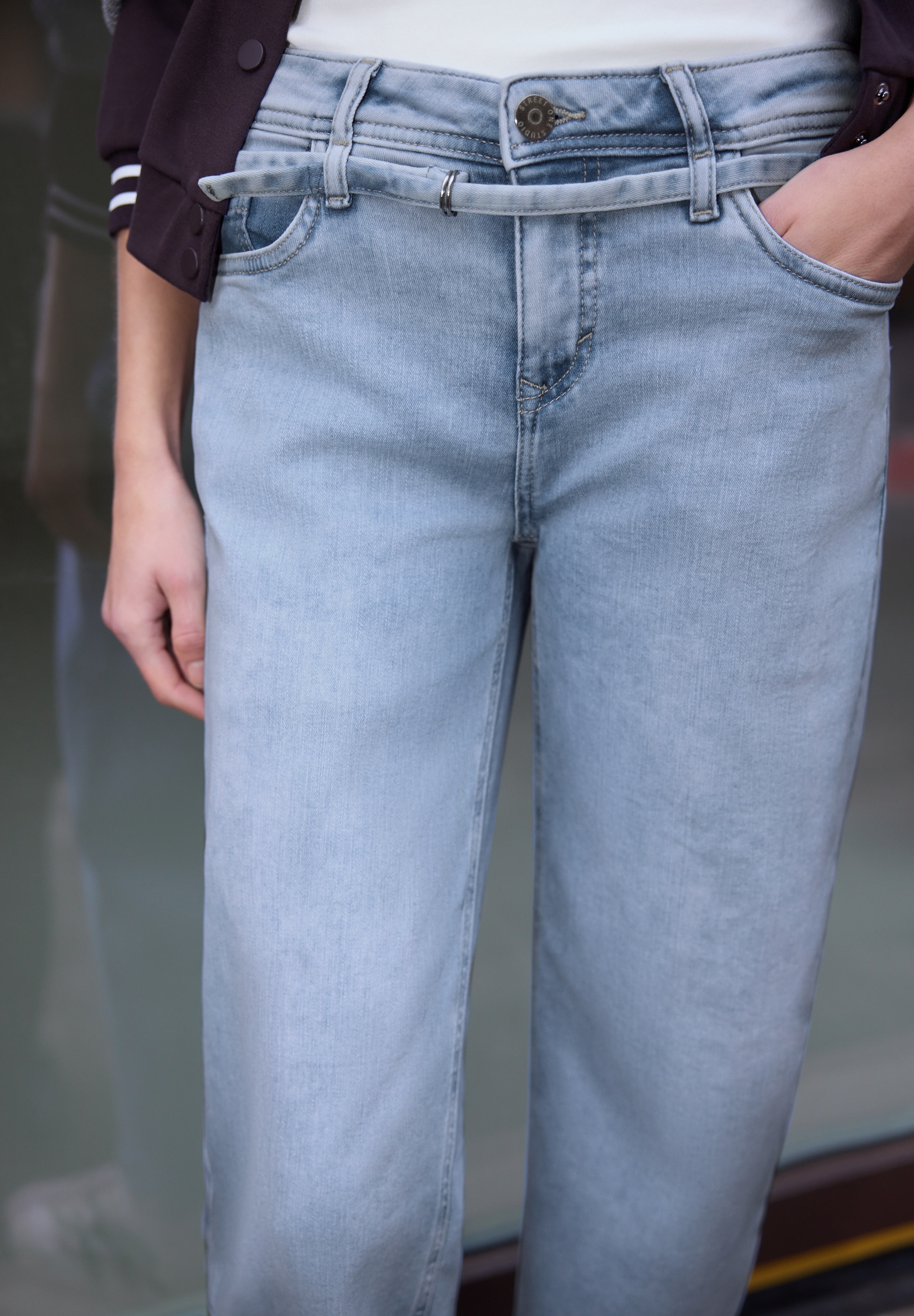 STREET ONE STUDIO Loose-fit-Jeans mit Wide Legs