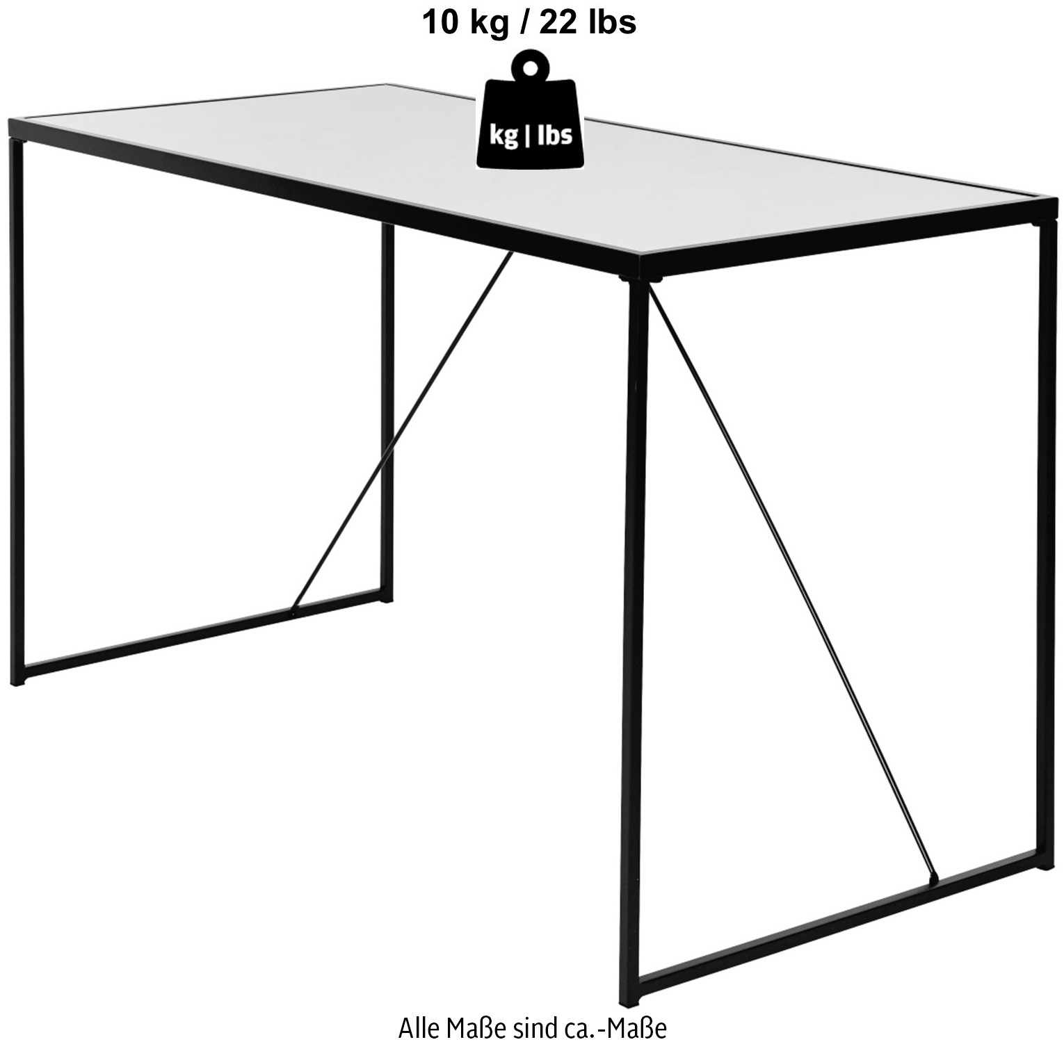 Jahnke Schreibtisch »GLAM DESK«, (1 St.), Sicherheitsglas