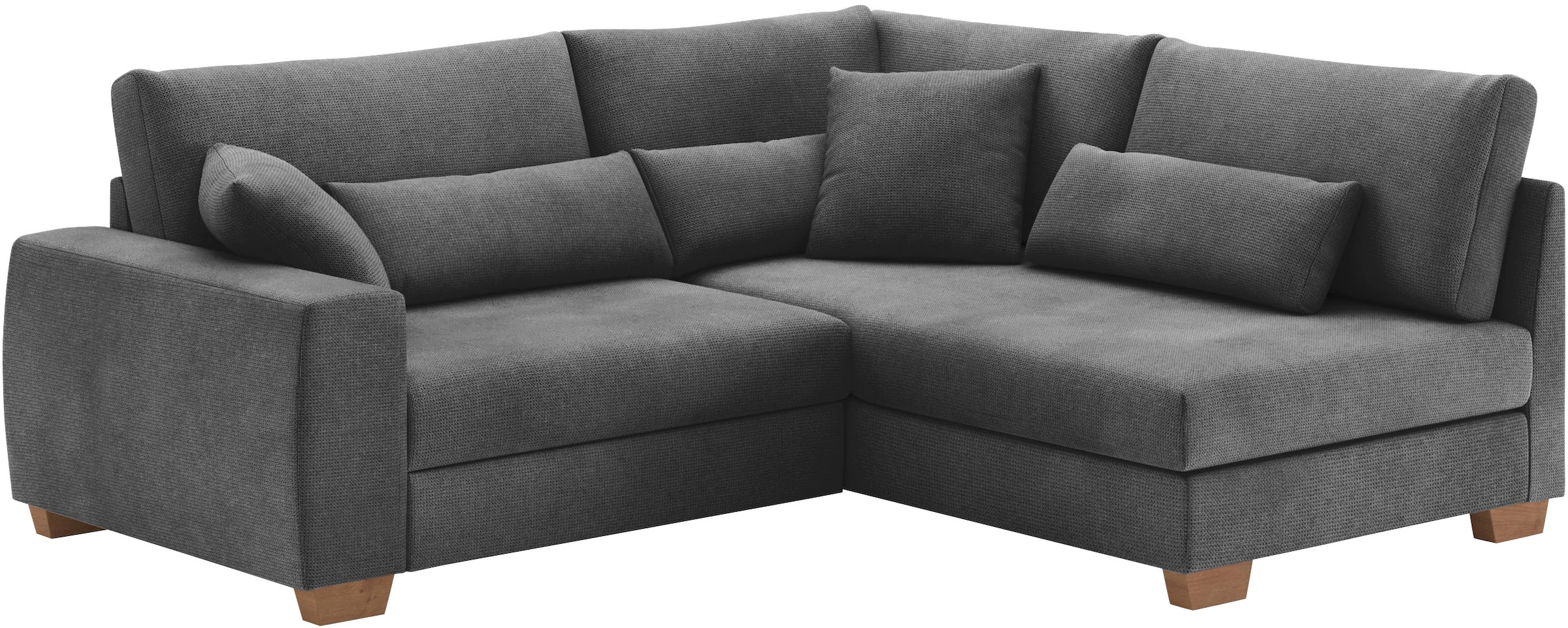 Mr. Couch Ecksofa »Hilla L-Form, bis 140 kg belastbar«, mit Taschenfederkern, wahlweise mit Bettfunktion