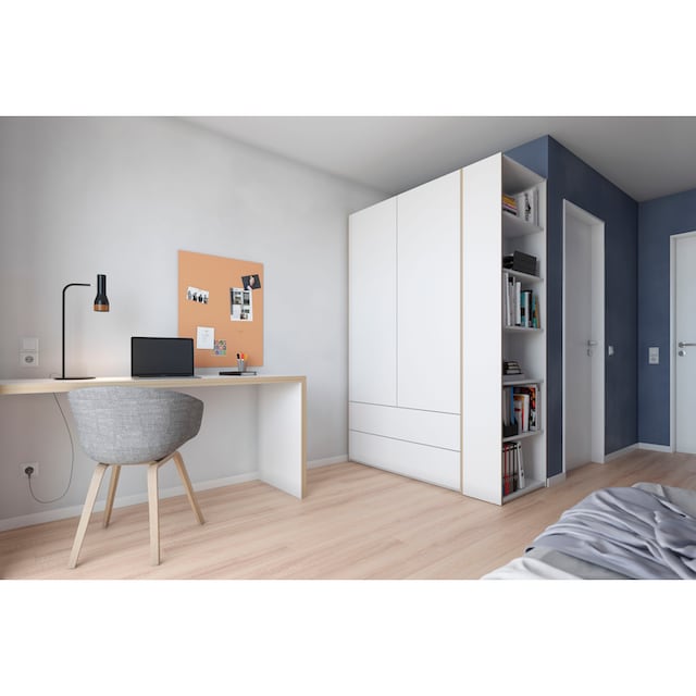 Müller SMALL LIVING Kleiderschrank »Modular Plus Variante 1«, 2 geräumige  Schubladen, Anbauregal links oder rechts montierbar | BAUR