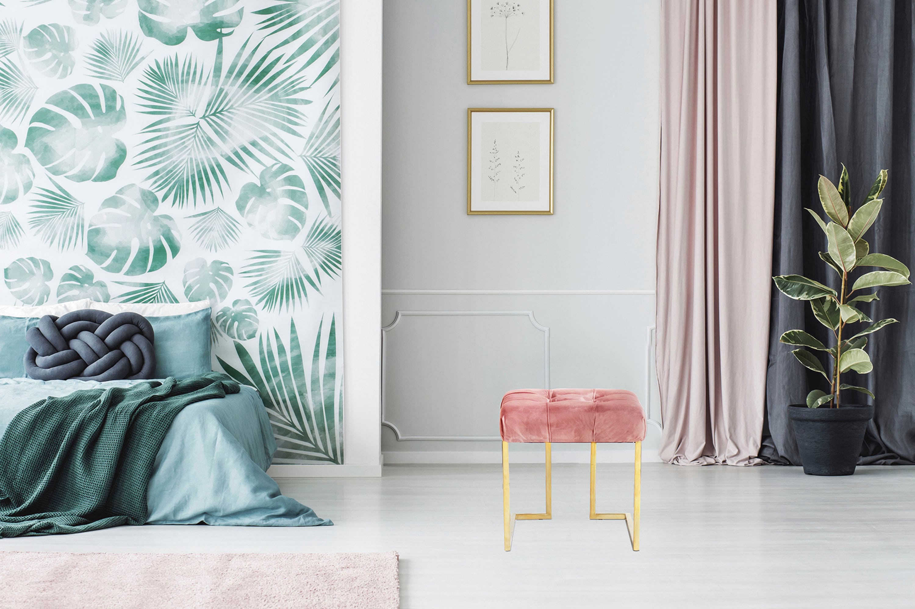 Kayoom Sitzhocker "Hocker Rare, Edler Touch durch goldenes Gestell" 1 Stk. günstig online kaufen