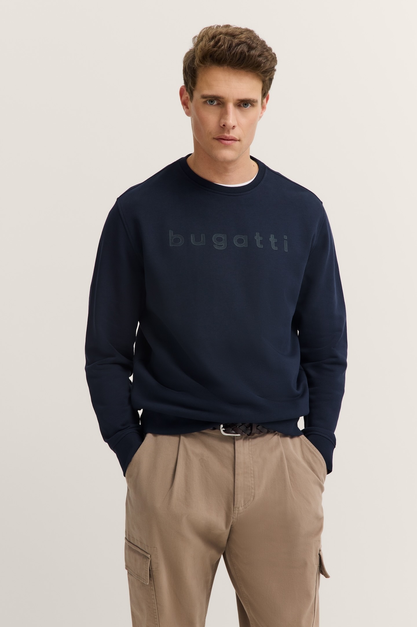 bugatti Sweatshirt "3D-Logo-Print", im Modern Fit aus einem Baumwollmix günstig online kaufen