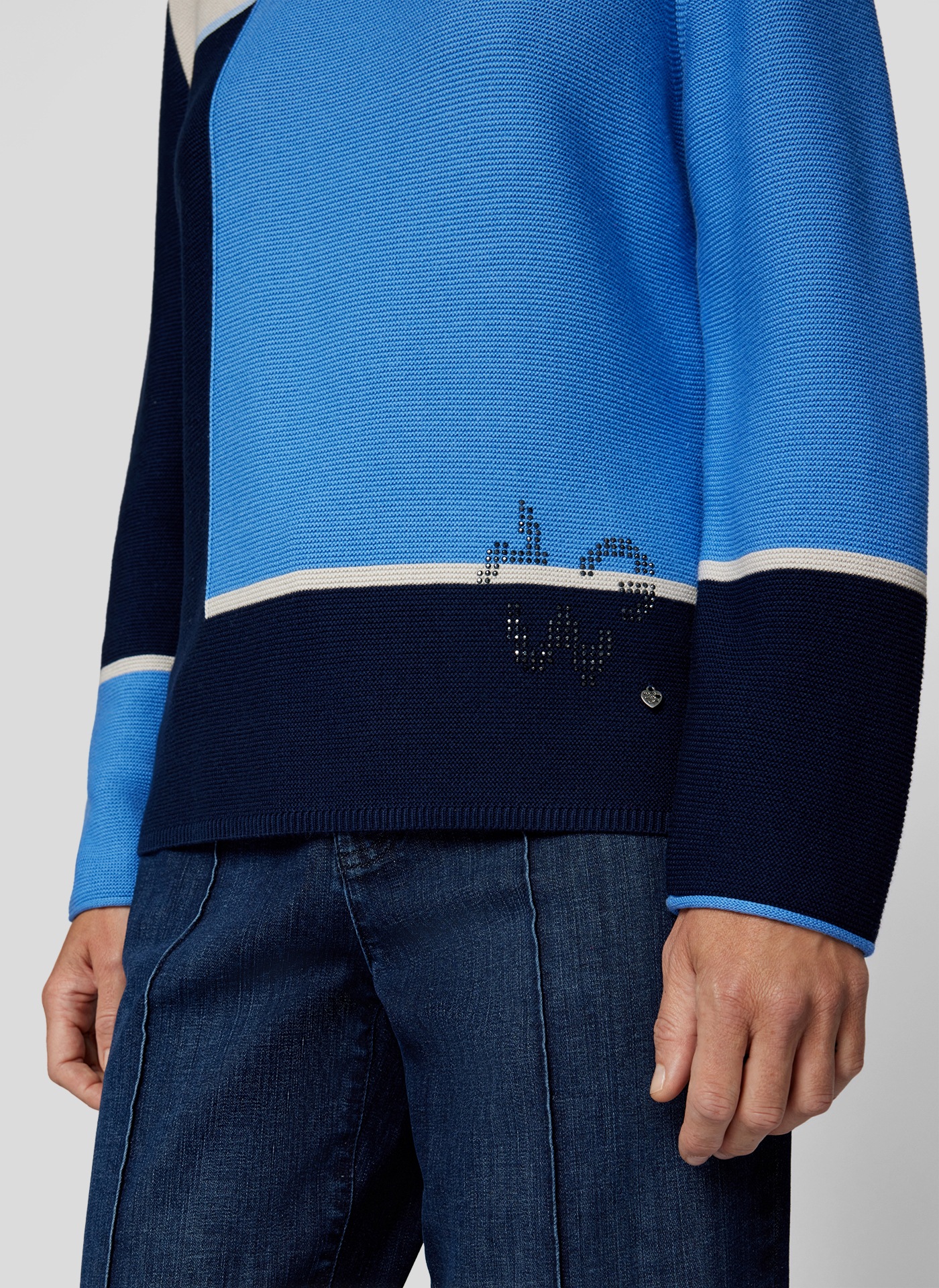 Rabe Strickpullover, im Colorblocking-Design