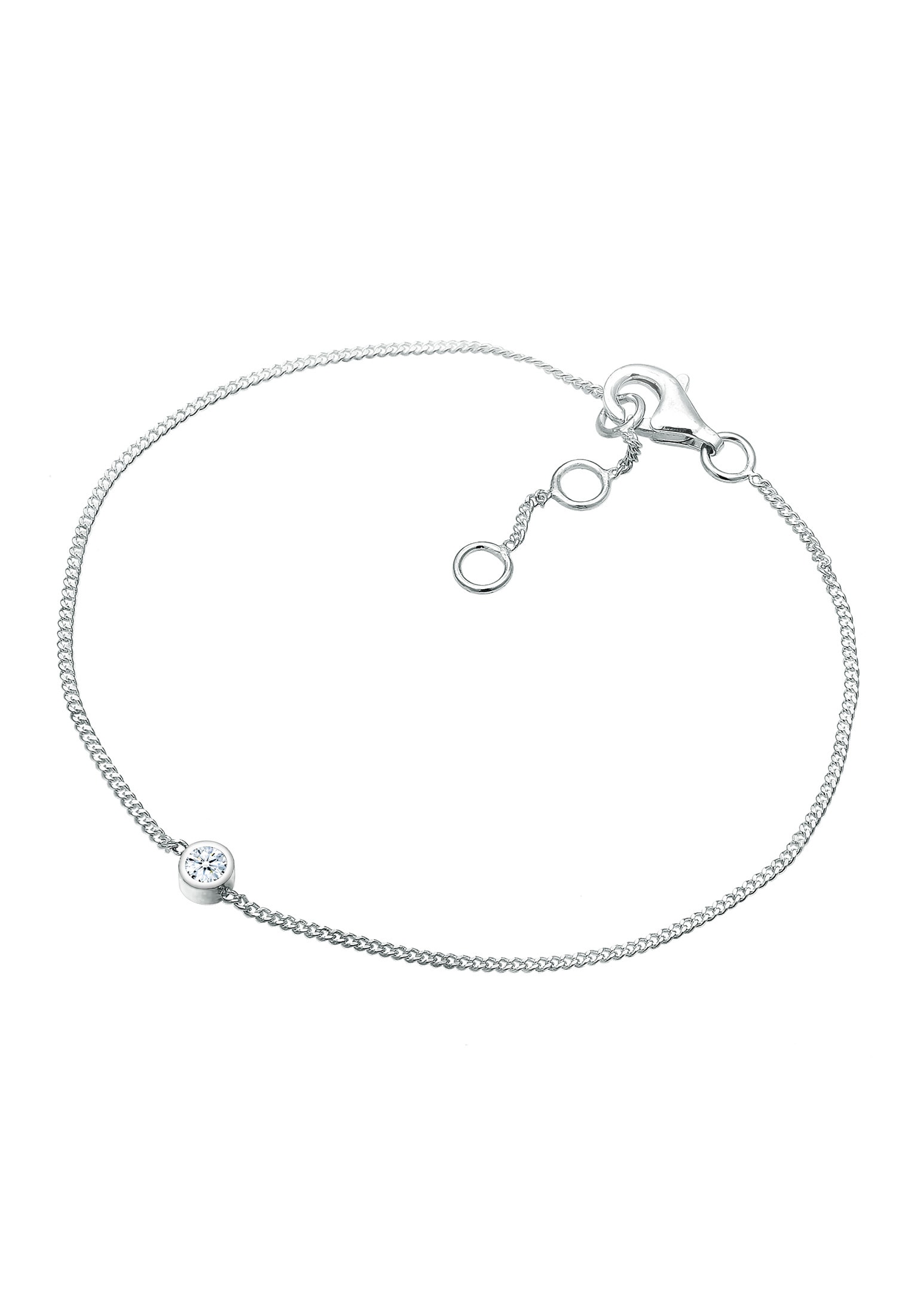 Elli DIAMONDS Armband »Solitär Panzerkette (0.06 kaufen Silber« | BAUR ct.) 925 Diamant online