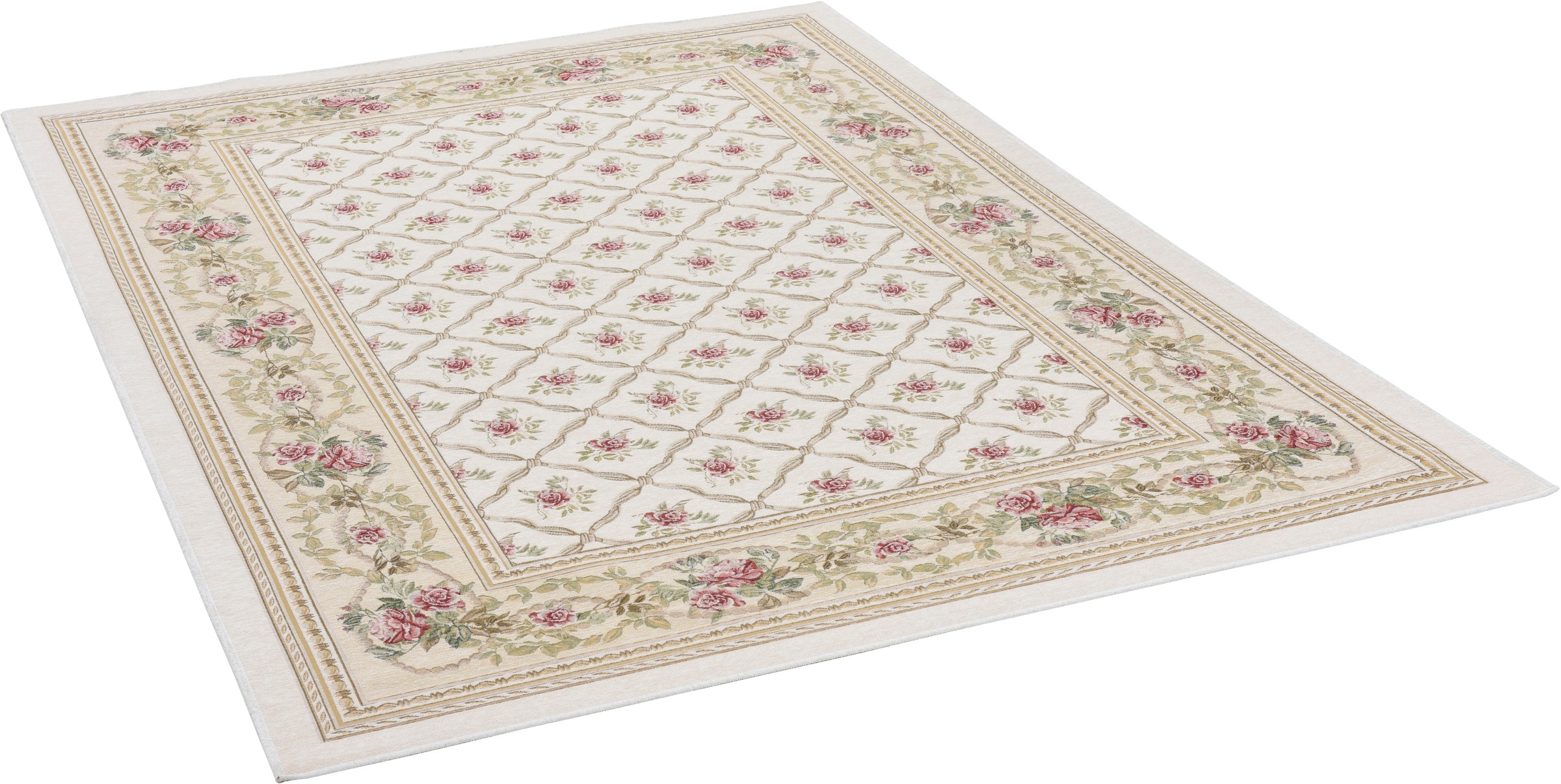 THEKO Teppich "Flomi Rose Garden" rechteckig 4 mm Höhe Flachgewebe, romatis günstig online kaufen