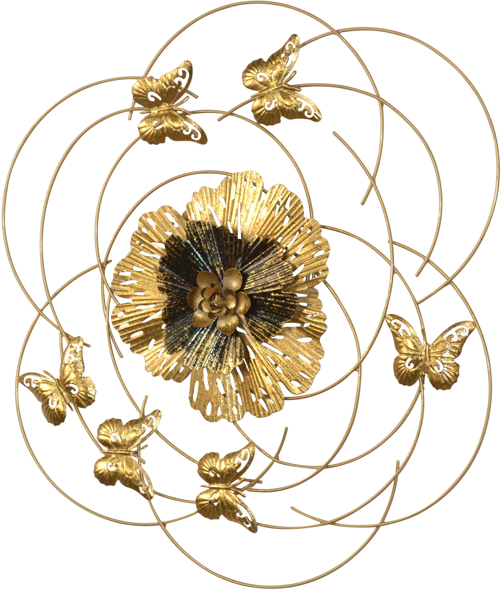 HOFMANN LIVING AND MORE Wanddekoobjekt "Wanddekoration" aus Metall, goldfar günstig online kaufen