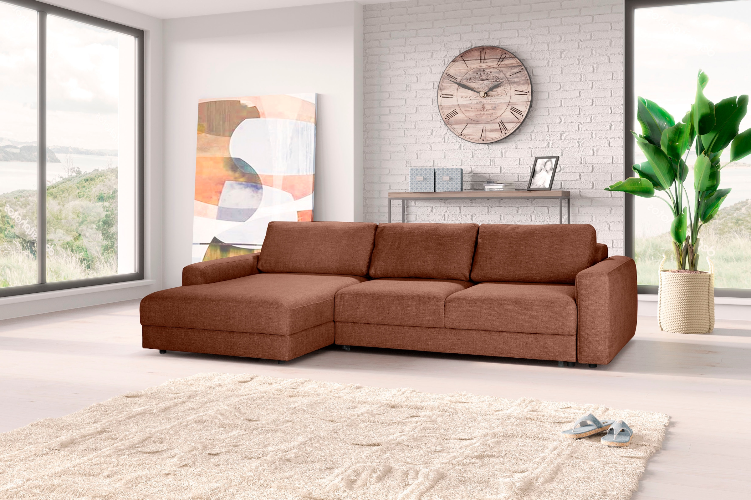 TRENDMANUFAKTUR Ecksofa »Bourbon«, wahlweise mit Bettfunktion und Bettkasten,  Tiefe Sitzfläche 54 cm bestellen | BAUR