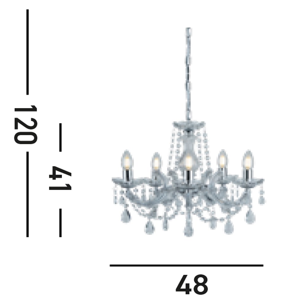 Searchlight Kronleuchter »Marie Therese 5Lt Pendant« E14 1 Stk.