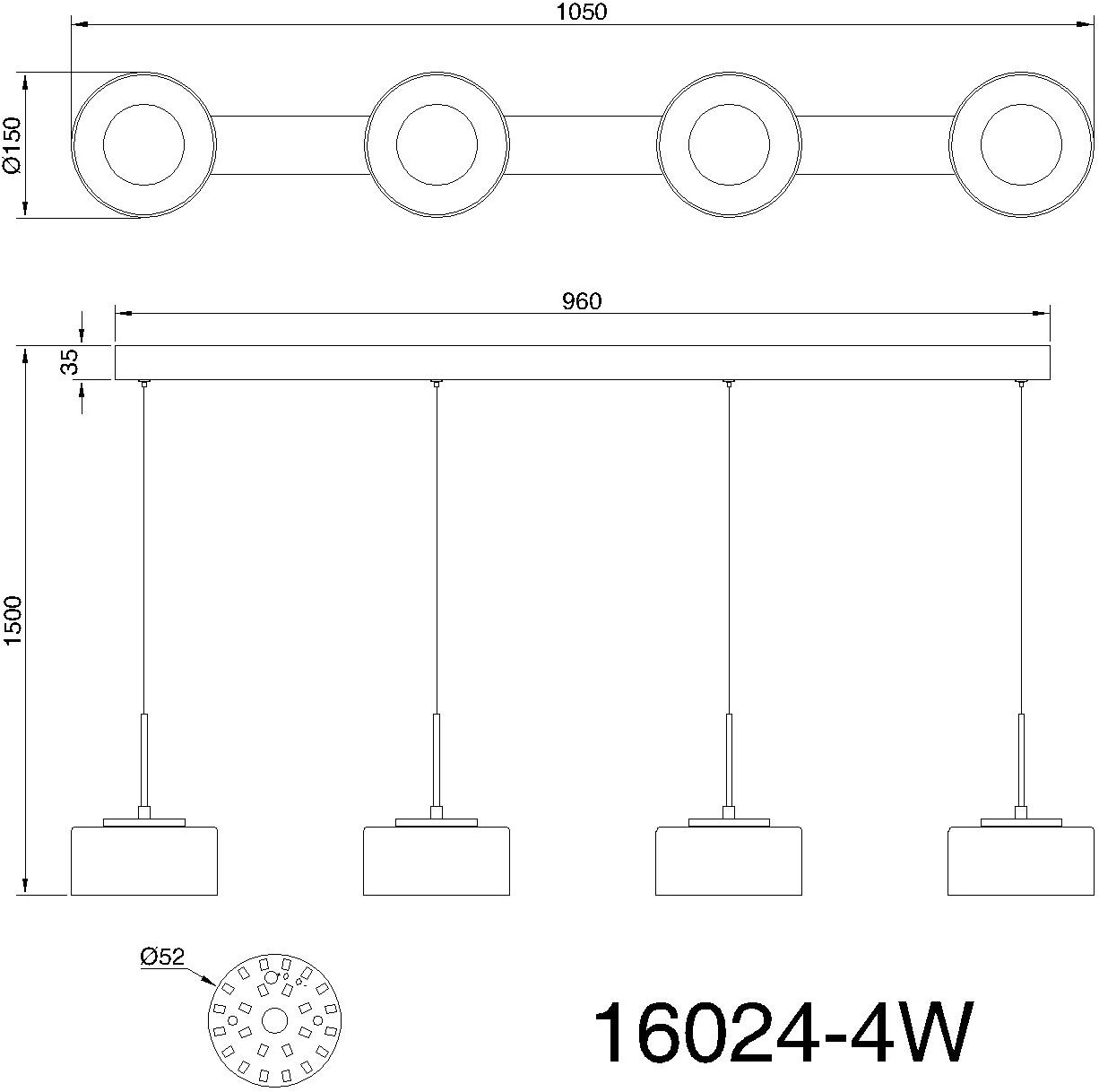 GLOBO LIGHTING LED Pendelleuchte »BELINDA«, Leuchtmittel LED-Modul | LED fest integriert, Hängelampe/Hängeleuchte/Wohnzimmer/Esstisch/elegant