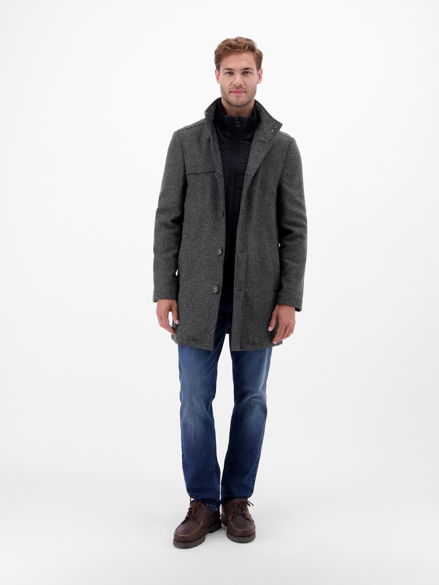 LERROS Wollmantel »LERROS Sportiver Wollmantel für Herren«