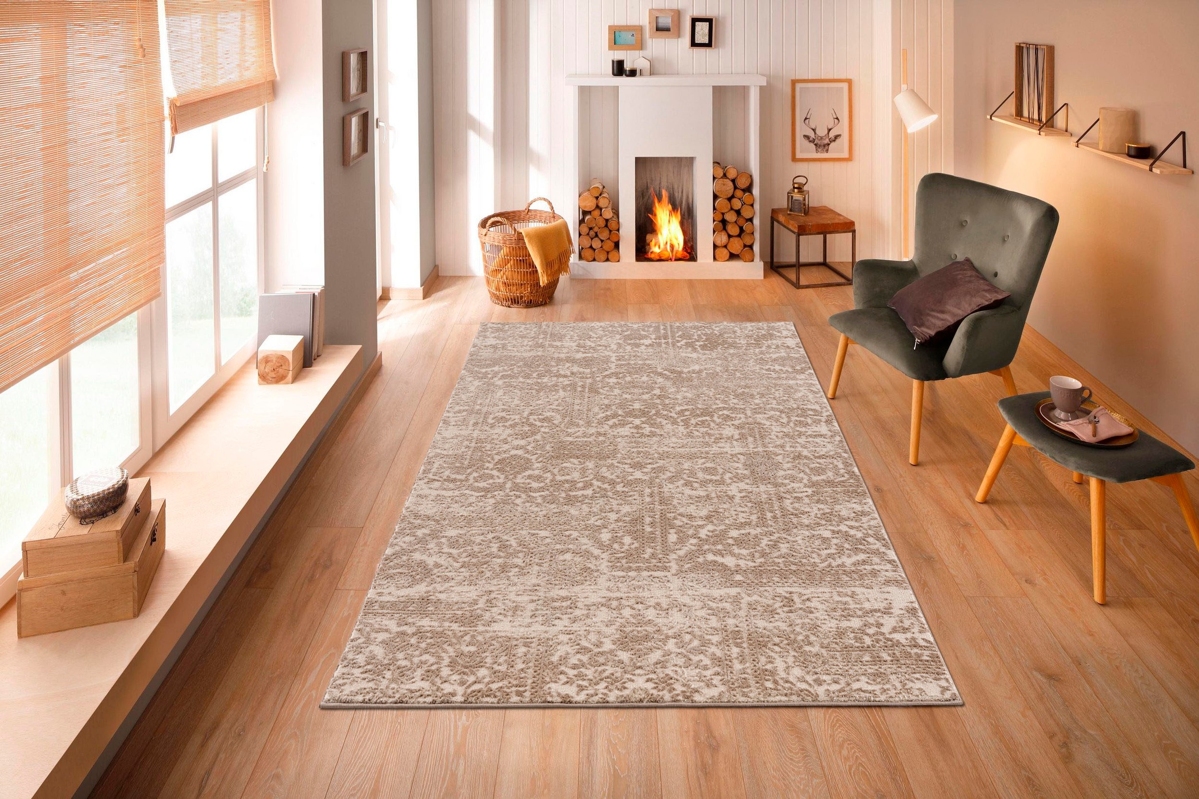 Home affaire Teppich "Dilani" rechteckig 12 mm Höhe Vintage, dezenter Glanz günstig online kaufen