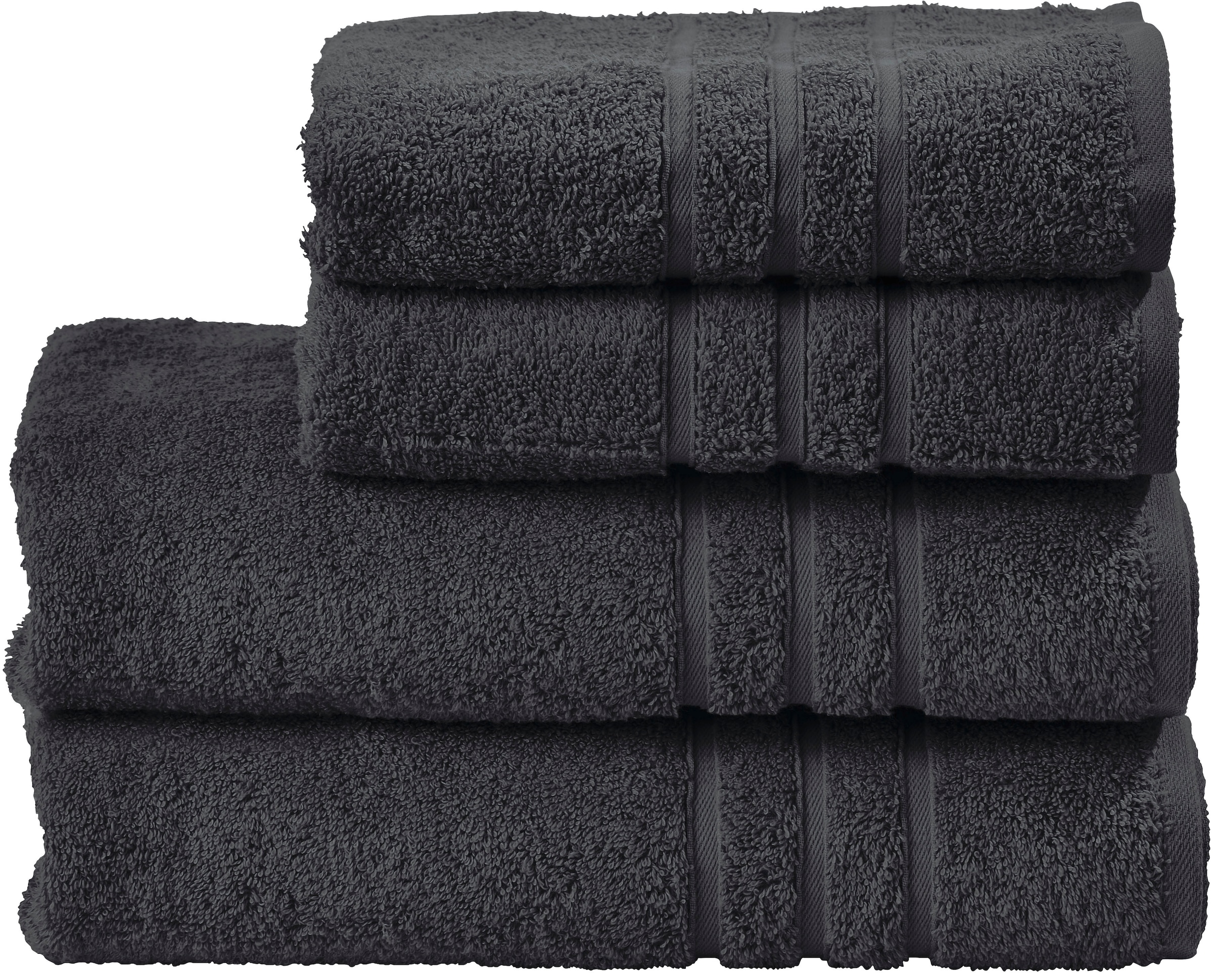 done. Handtuch Set "Daily Uni" Set 4 Stk. Walkfrottier saugfähiges Walkfrot günstig online kaufen