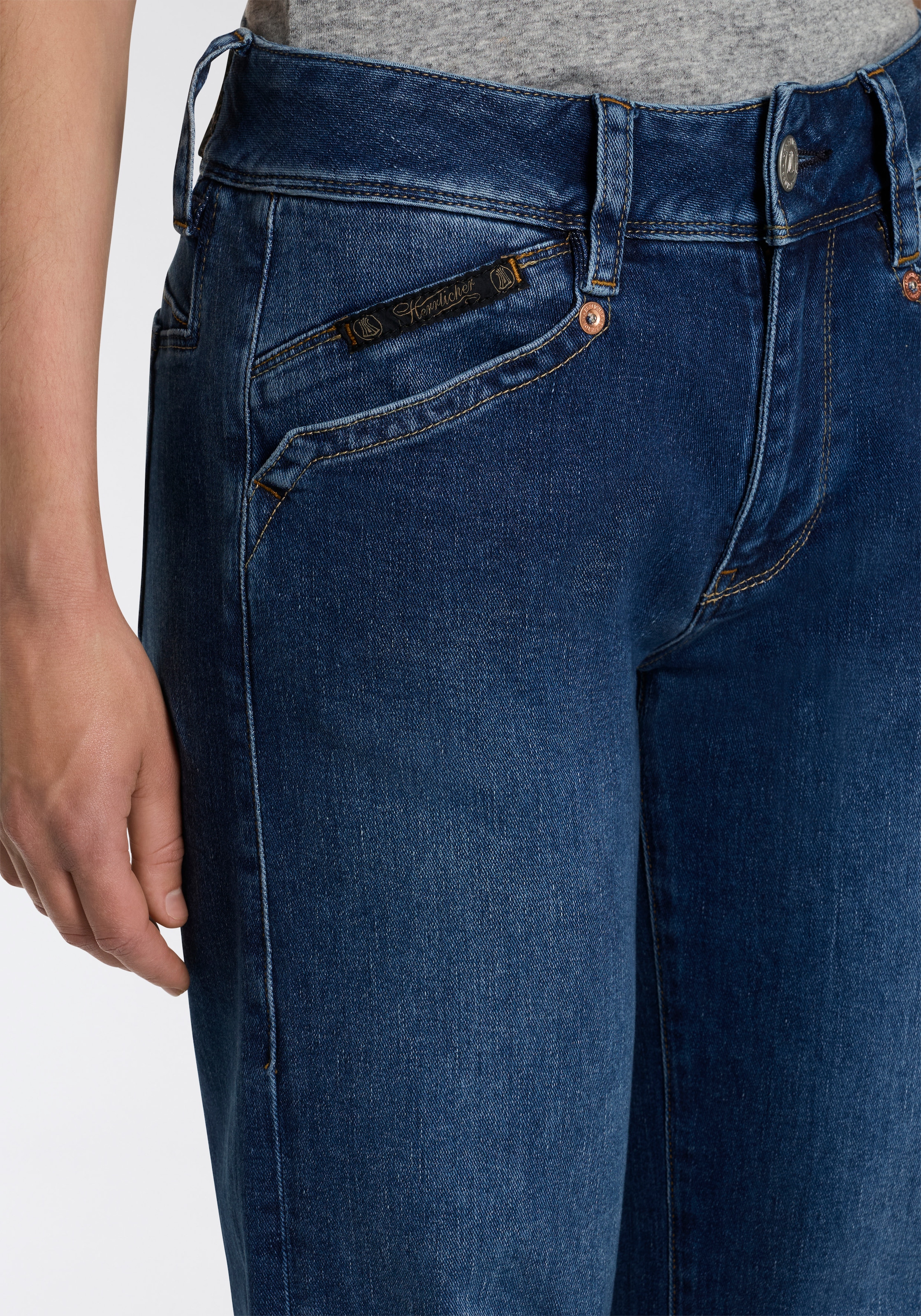 Herrlicher Straight-Jeans »Prime New Denim Cashmere Touch«, mit hoher Leibhöhe