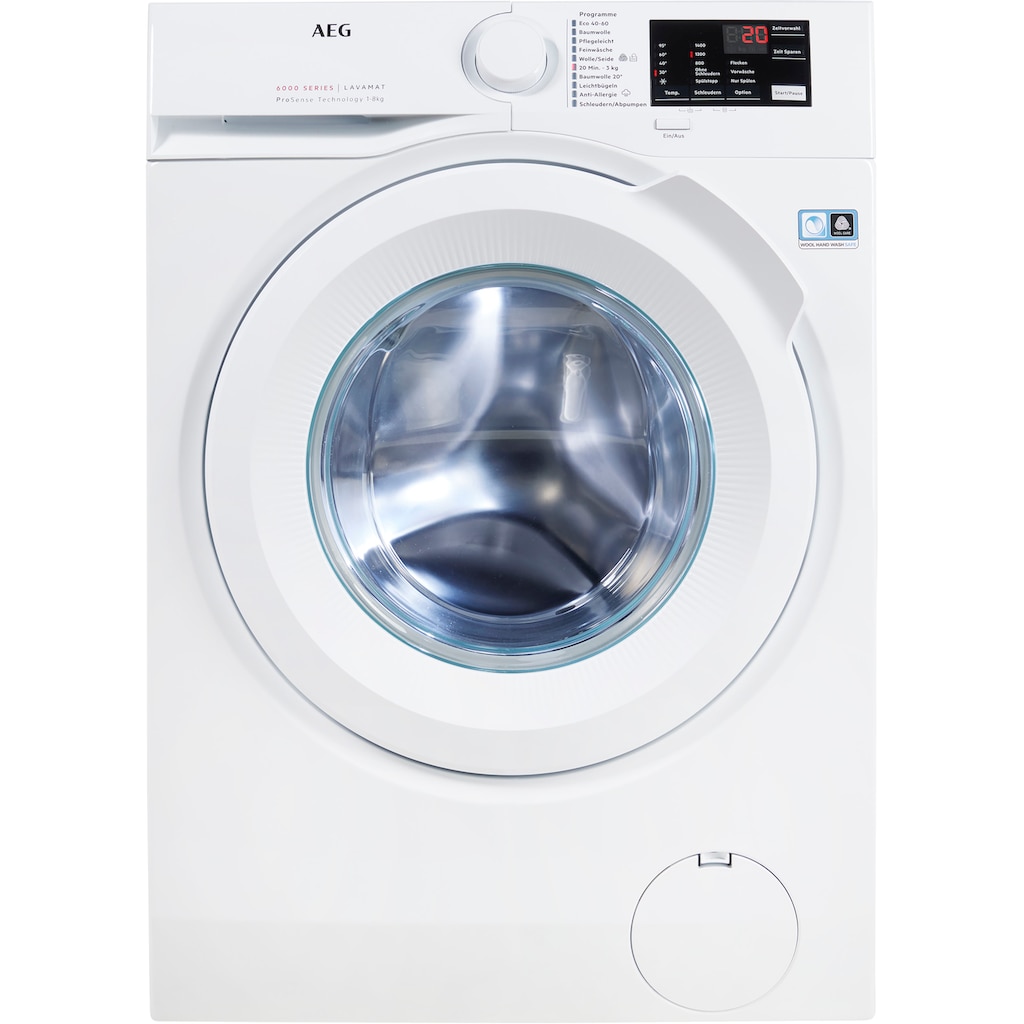 AEG Waschmaschine, Serie 6000, L6FB480FL, 8 kg, 1400 U/min, Hygiene-/ Anti-Allergie Programm mit Dampf