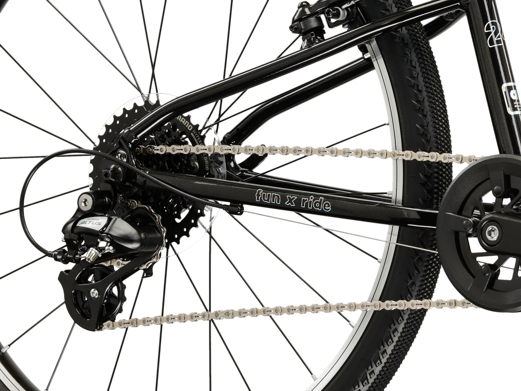 Kross Kinderfahrrad »KROSS Kinderrad 24" Lightweight Liftie 8 Gänge schwarz 2026« 8 Gang Shimano ALTUS RD-M310 Schaltwerk Kettenschaltung