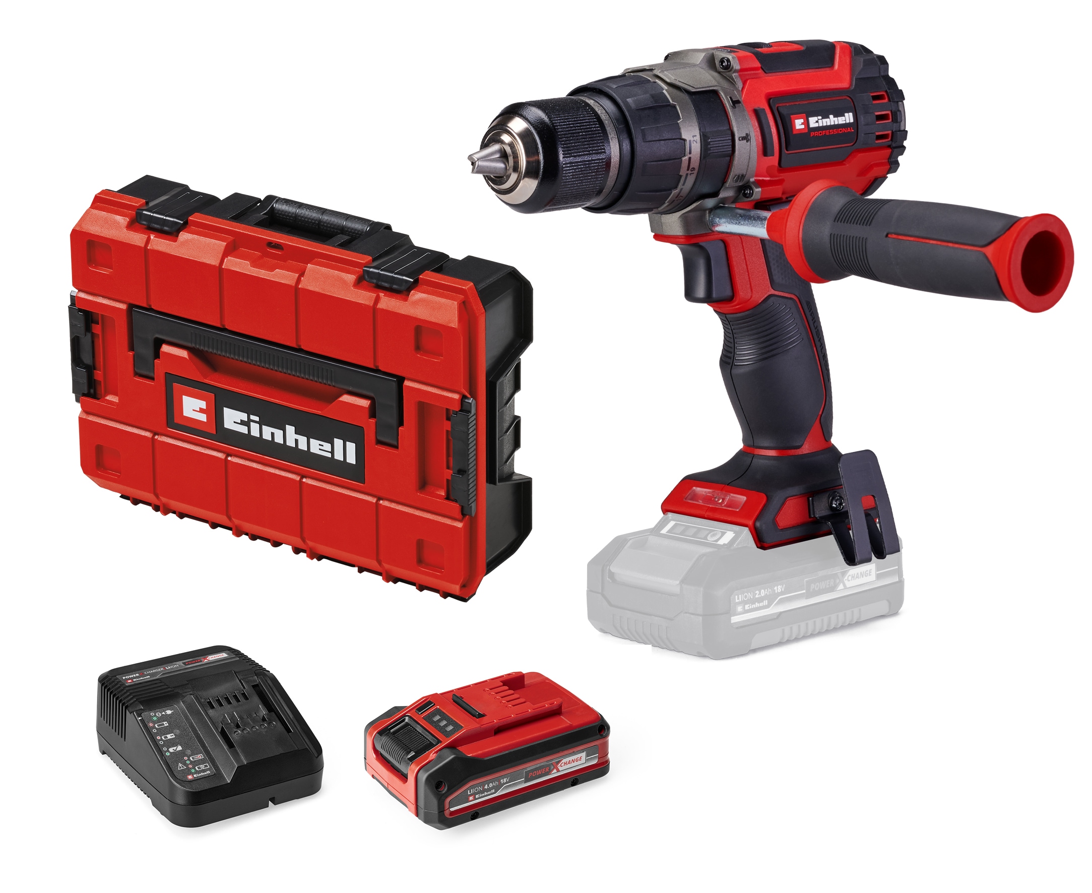 EINHELL Akku-Schlagbohrschrauber "PROFESSIONAL TP-CD 18/70 BL (1x4,0 Ah PLUS)", B:21,4mm H:20,1mm L:20mmschwarz, rot, Bohrmaschinen, Inkl. Akku,