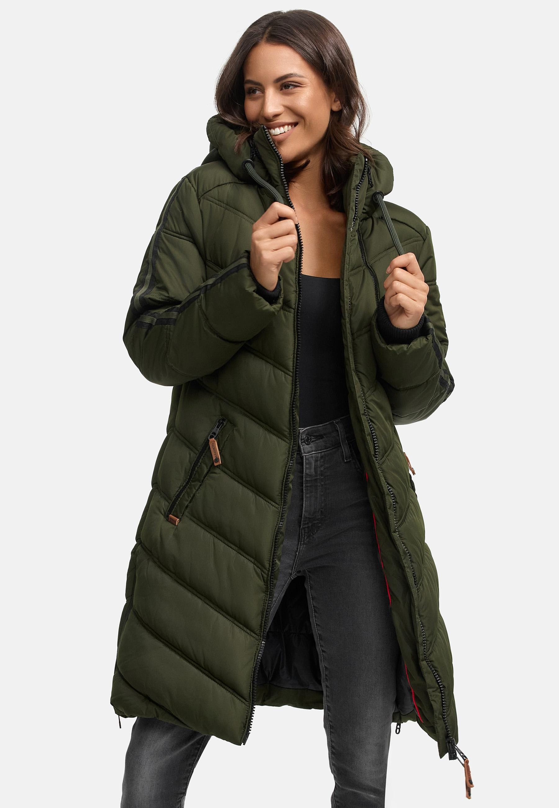Marikoo Wintermantel »Armasa«, modischer Damen Winter Steppmantel mit Kapuze