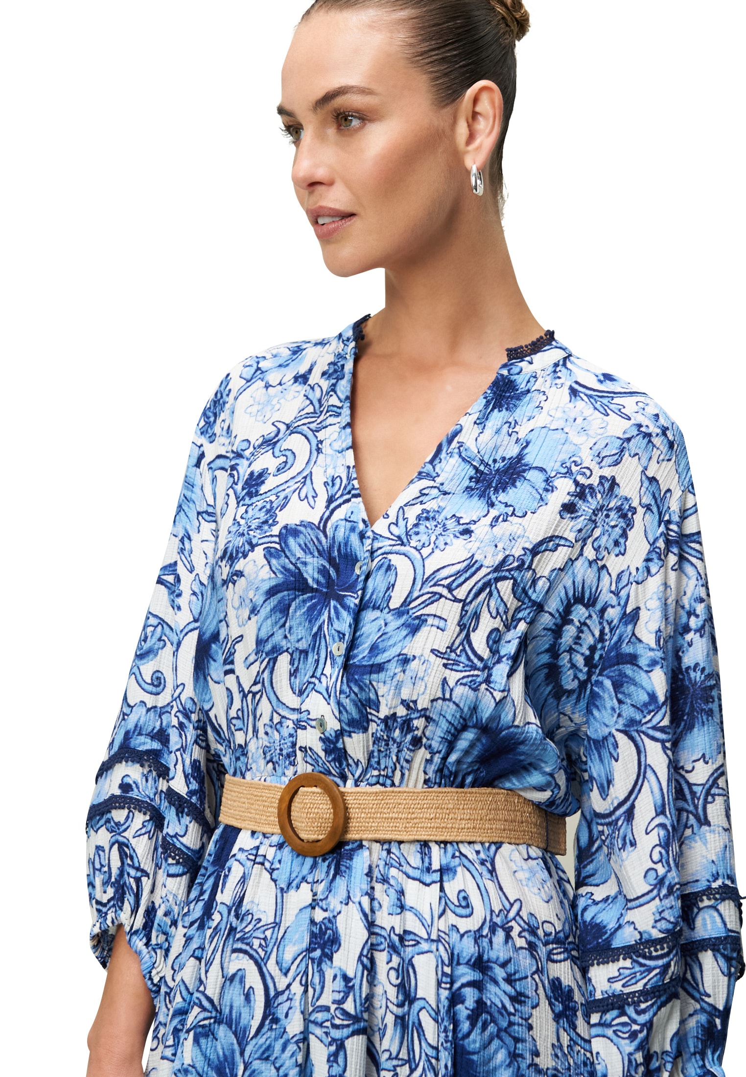 Zero Minikleid »zero Minikleid mit Blumendruck«, Gürtel