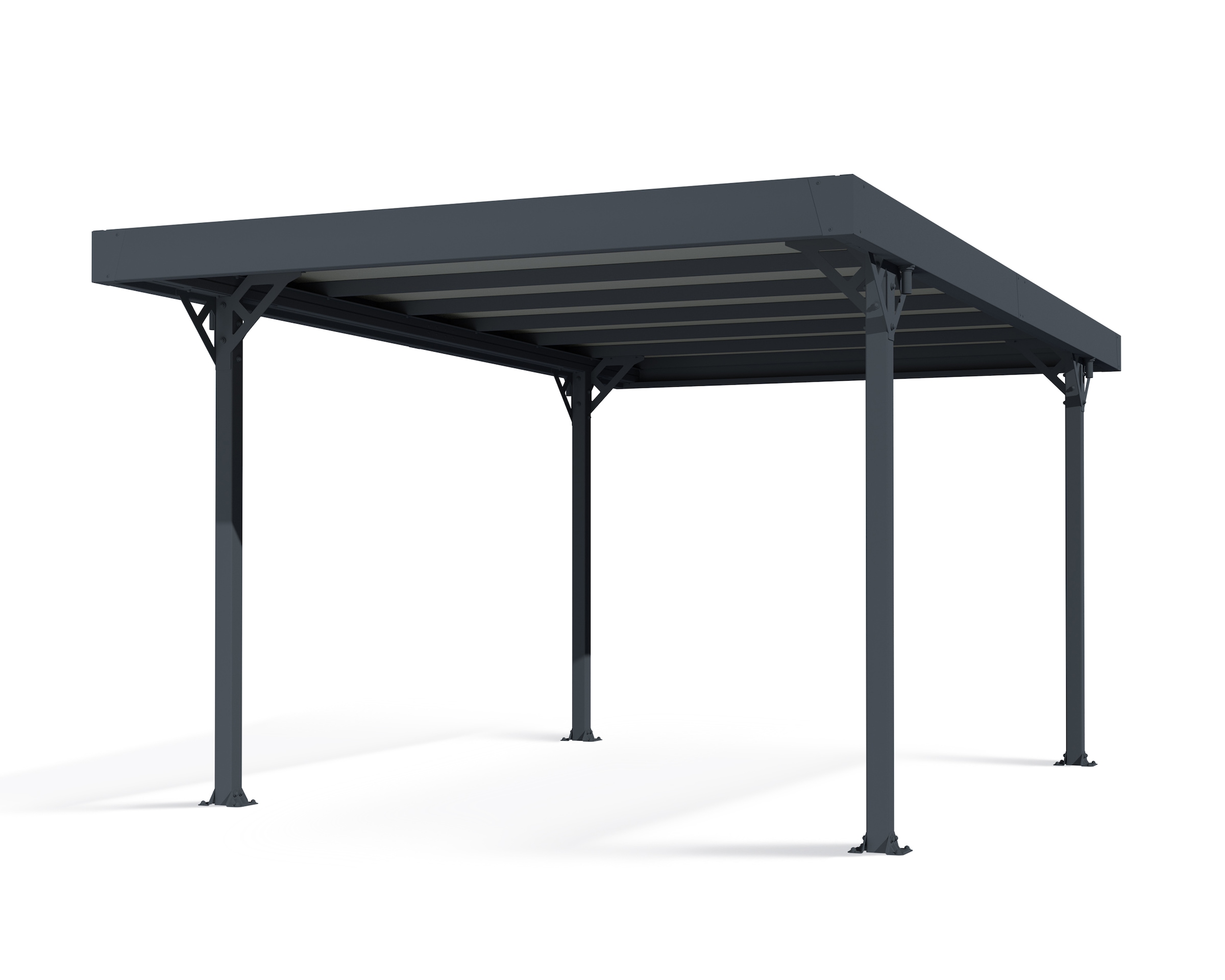 Palram - Canopia Einzelcarport »Palma 5000«, 263 cm, Grau, inkl. Regenrinnen und Bodenverankerungen