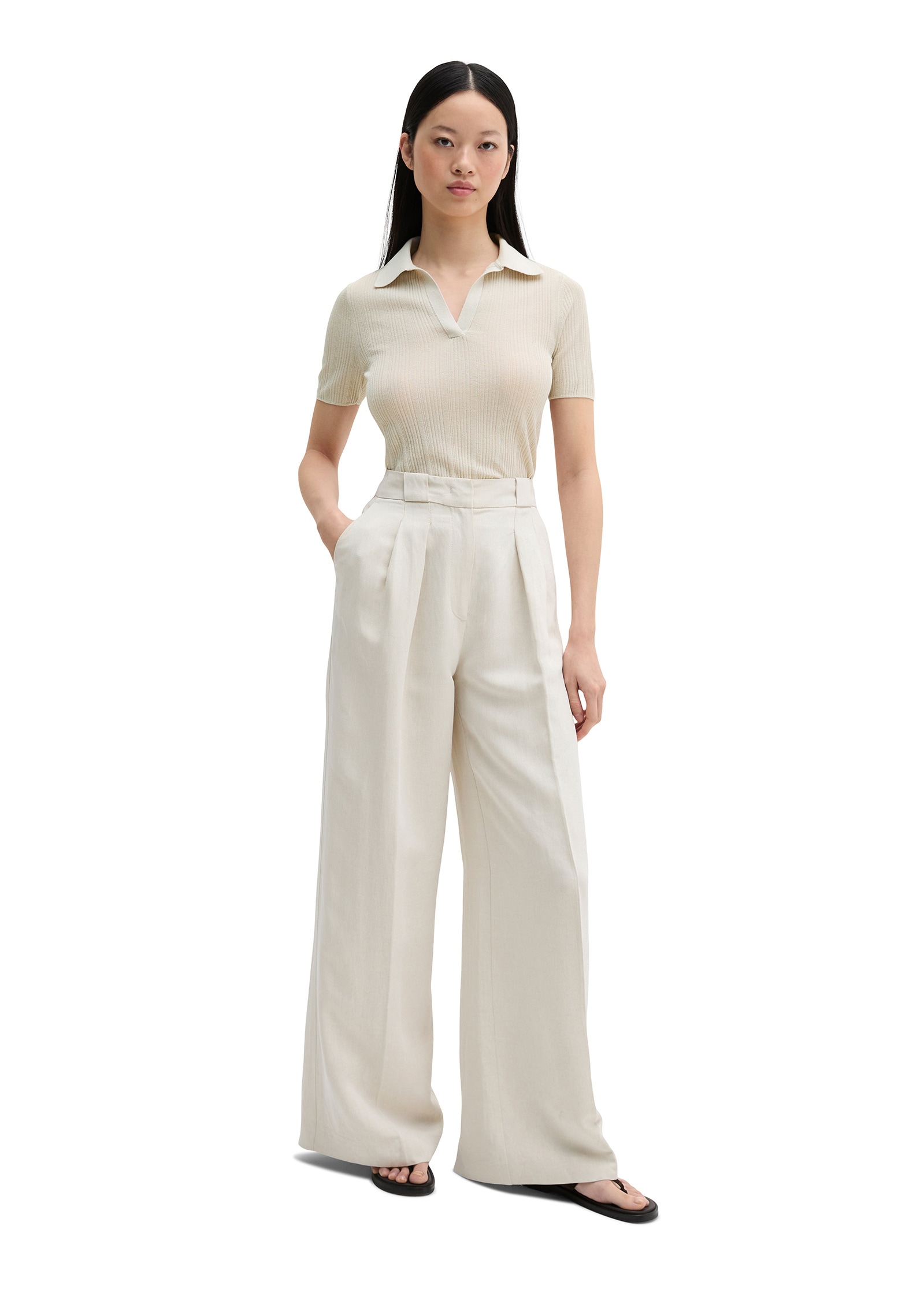 Marc O'Polo Polokragenpullover »aus edlem Viskose-Leinen-Mix«