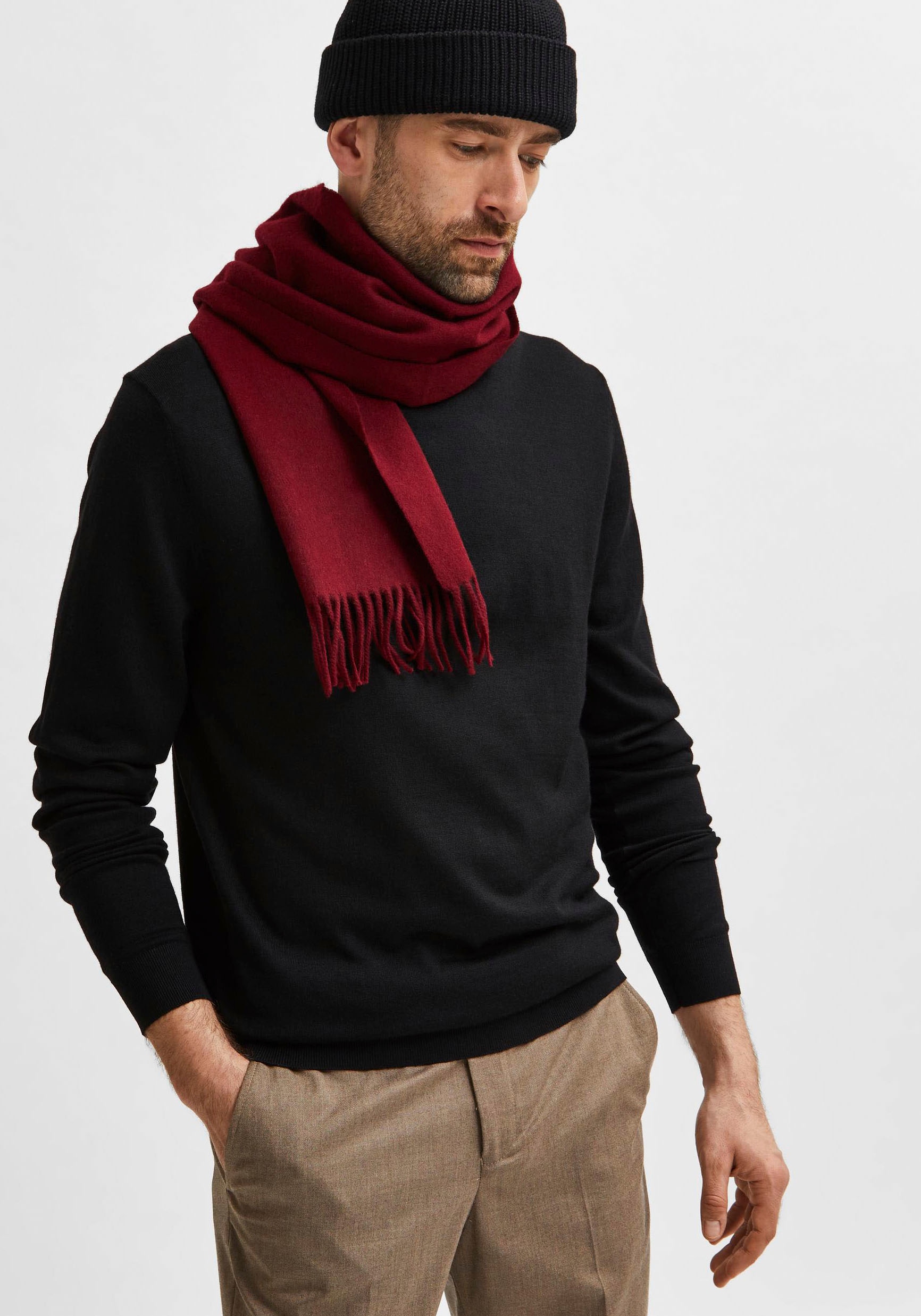 SELECTED HOMME Rundhalspullover »OWN MERINO COOLMAX KNIT«