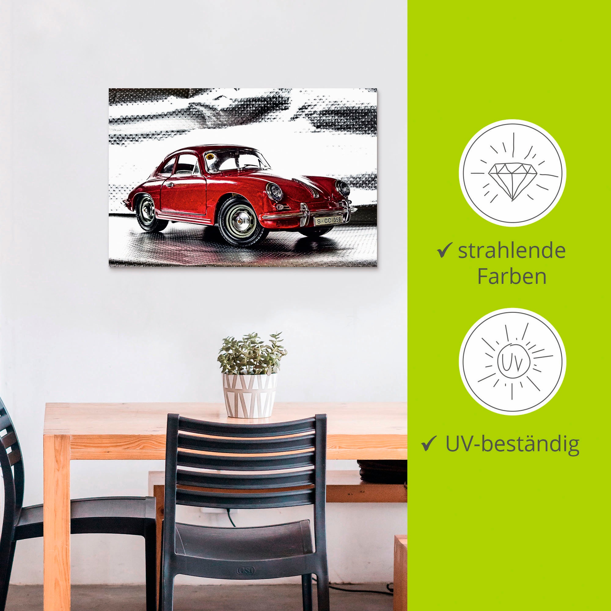 Artland Wandbild »Klassiker - Der Porsche 356«, Auto, (1 St.), als Alubild, Outdoorbild, Leinwandbild, Poster, Wandaufkleber