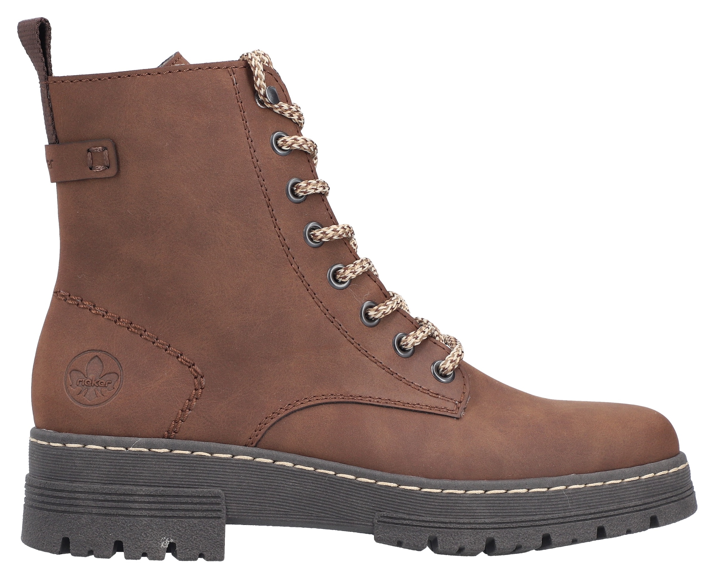 Rieker Schnürstiefelette, Schnürboots, Plateauboots, Profilsohle, mit Innenreißverschluss