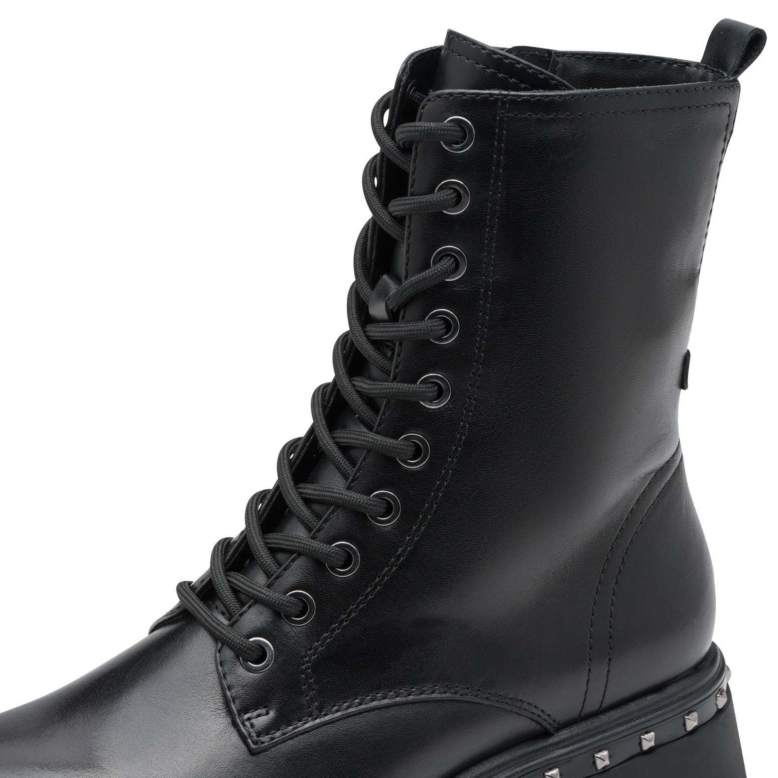 Thumbnail - Tamaris Schnürboots, Blockabsatz, Plateau, Schnürstiefelette mit Nieten am Sohlenrand