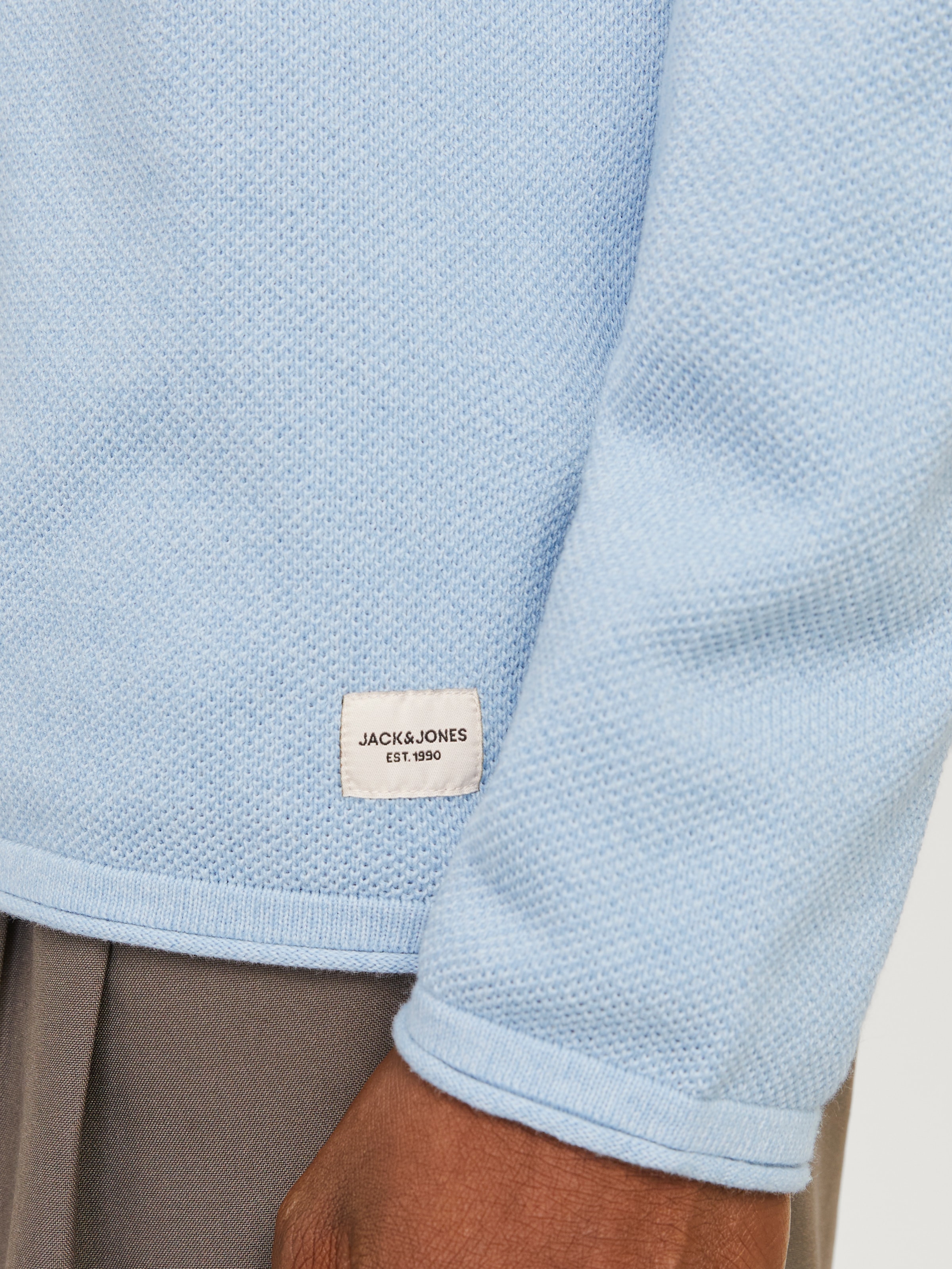 Jack & Jones Rundhalspullover »JJEHILL KNIT CREW NECK NOOS«, mit Strukturstrick