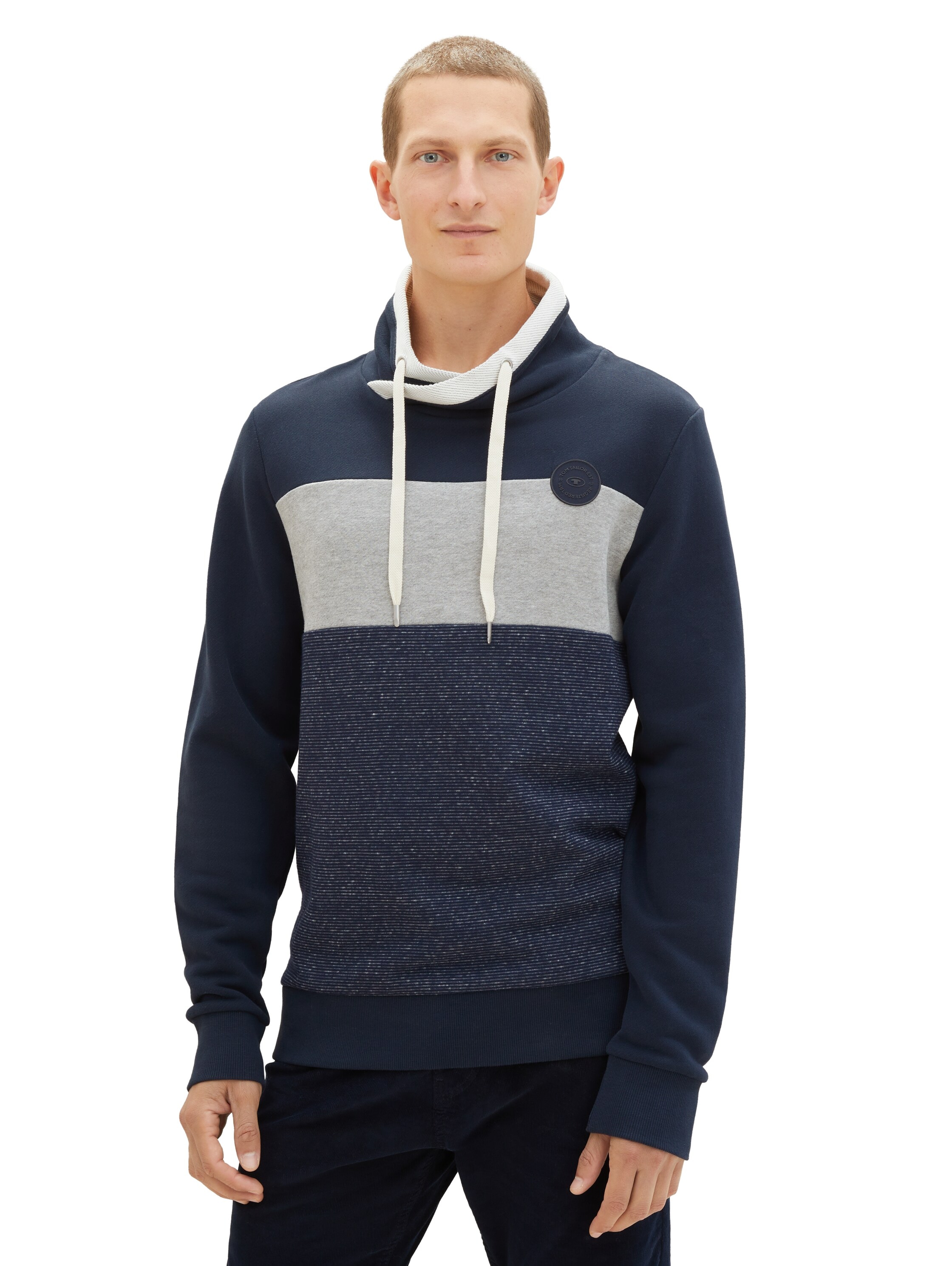 TOM TAILOR Sweatshirt, mit Colorblocking und Stehkragen