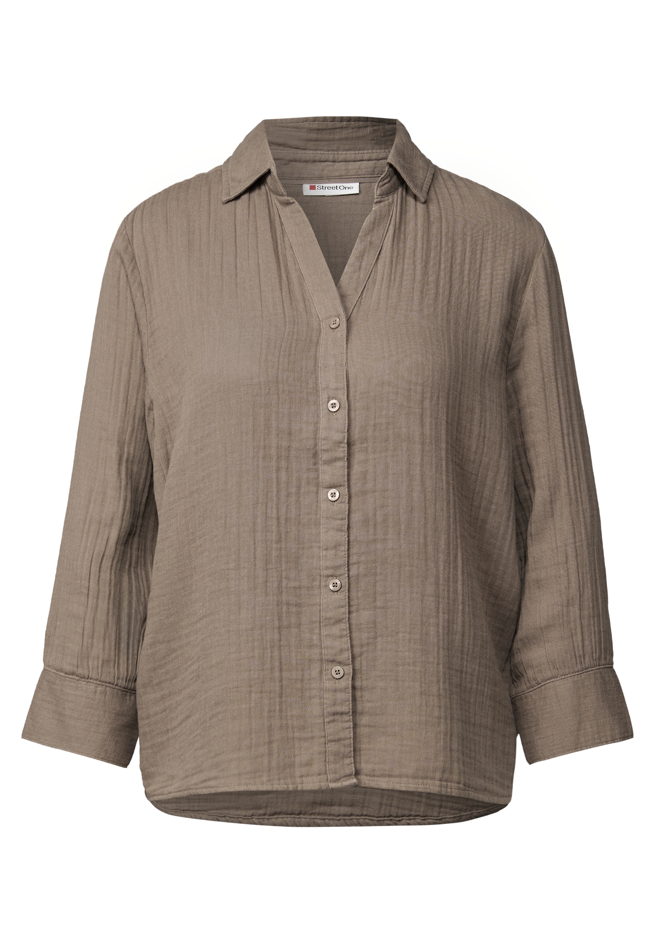 STREET ONE Hemdbluse, aus reiner Baumwolle