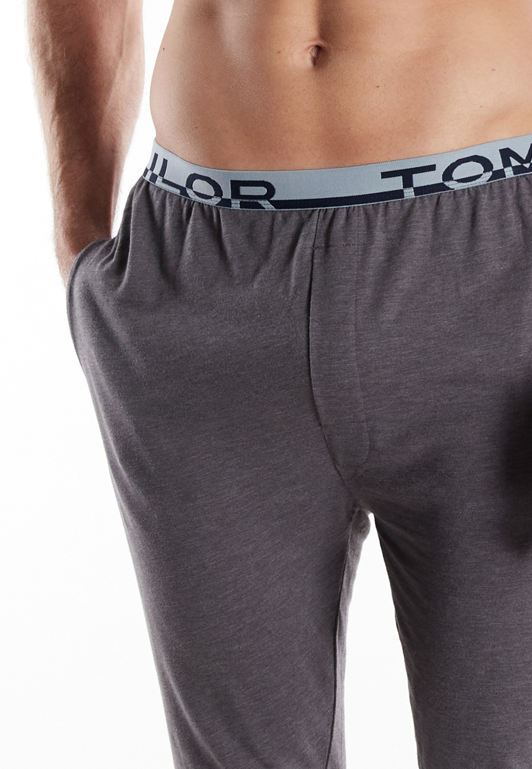 TOM TAILOR Pyjamahose »Brügge«  Logobund, schmaler Fit, Seitentaschen, atmungsaktiv, Baumwollmix