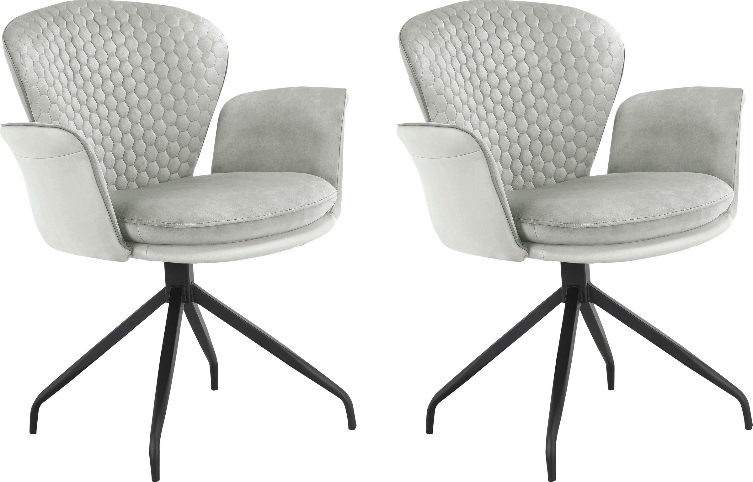 OTTO home "Leonidas" () 2 Stk.Sitz und Rücken gepolstert, Sitzfläche in Vel günstig online kaufen