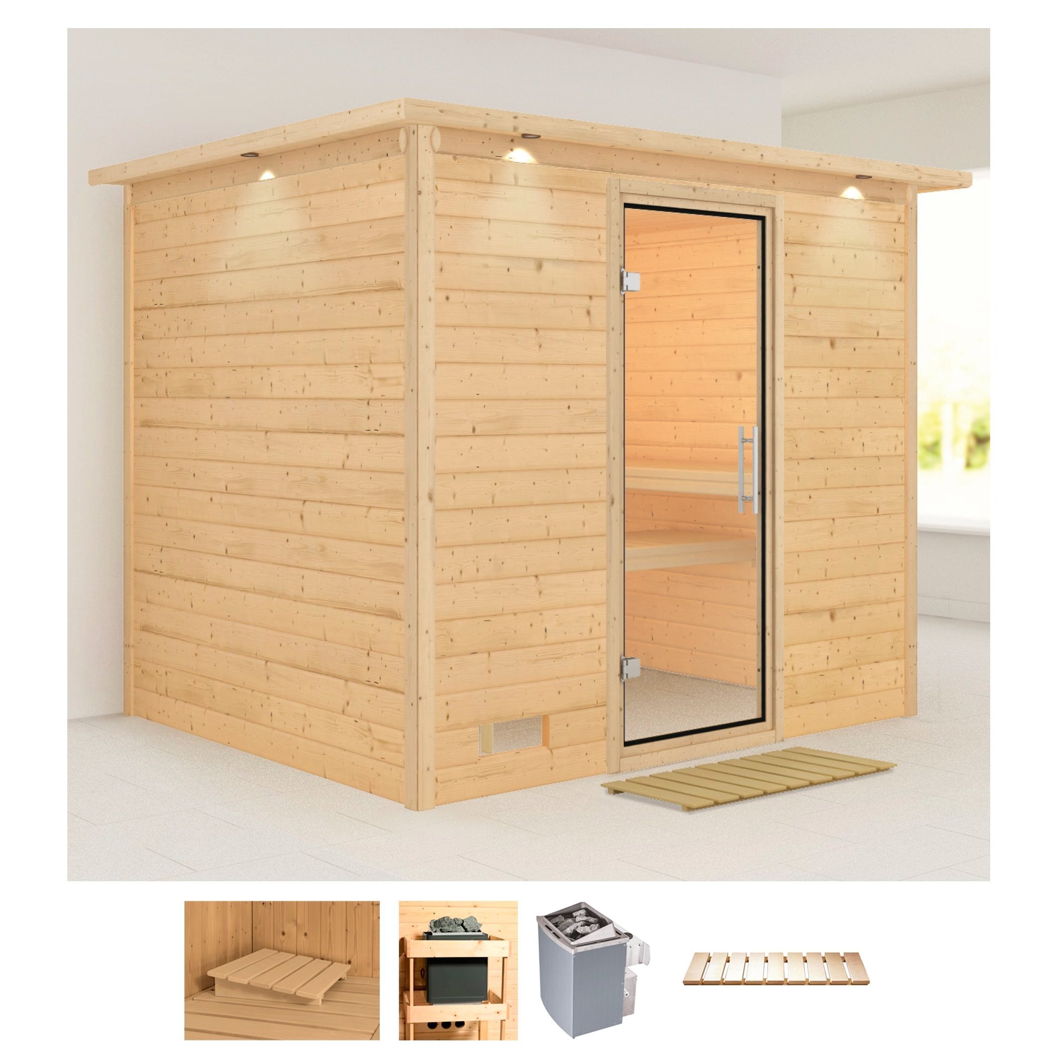 Karibu Pirtis »Soraja« (Set) 9-kW-Ofen su int...