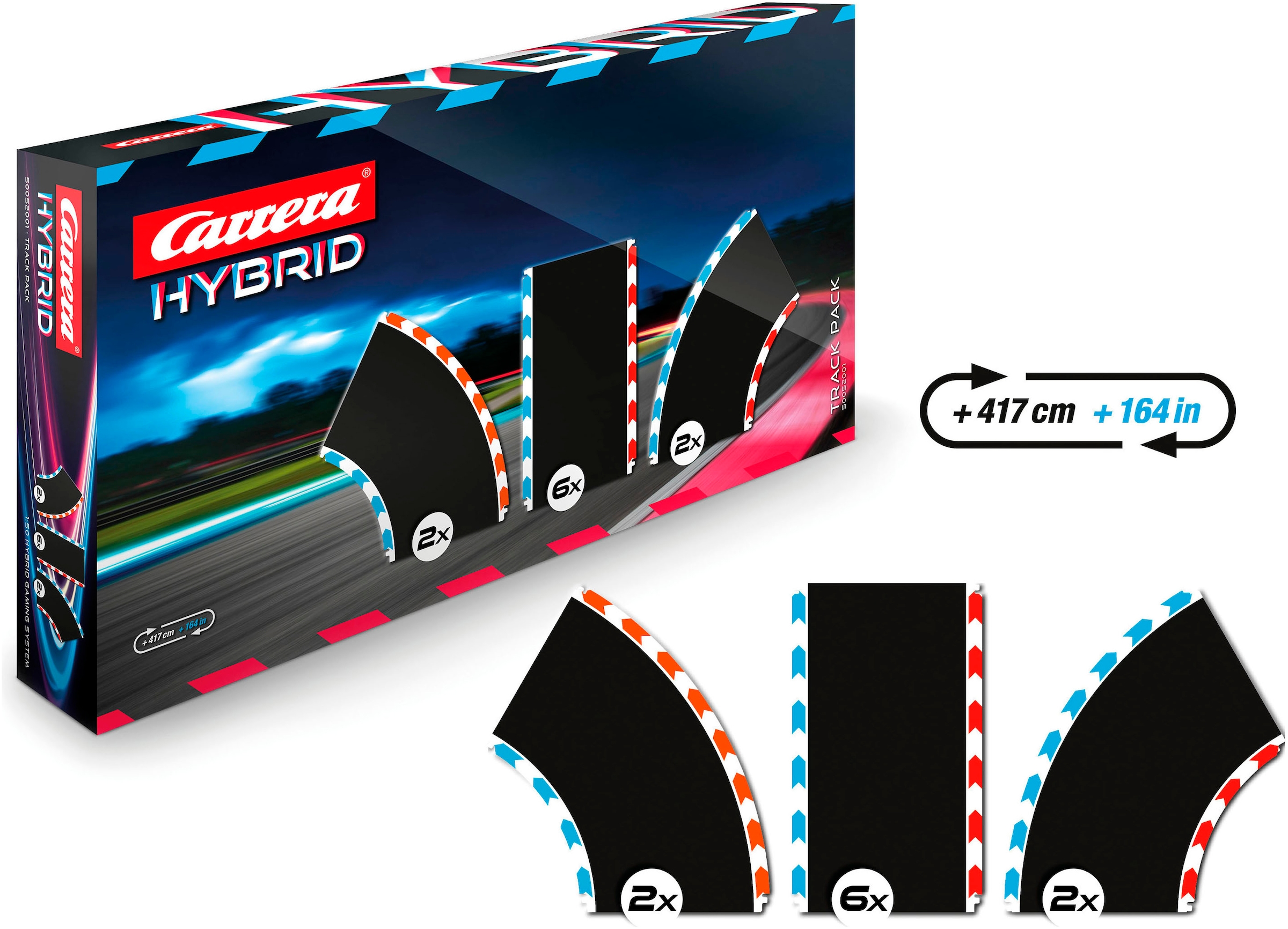 Carrera® Anschlussschiene »Carrera Hybrid Track Pack 1, 10-teilige Rennstrecken-Erweiterung«, (Set, 10 tlg.)