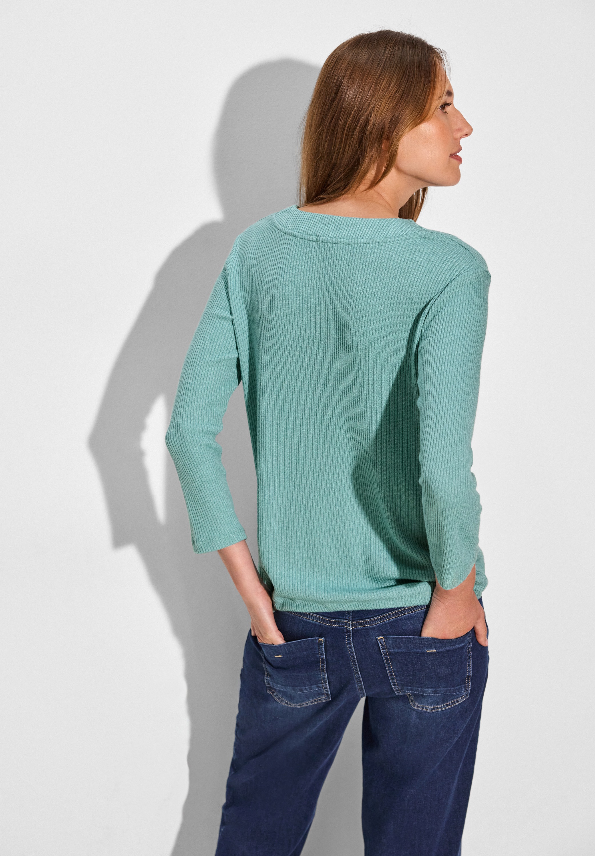 Cecil 3/4-Arm-Shirt, aus softem Materialmix