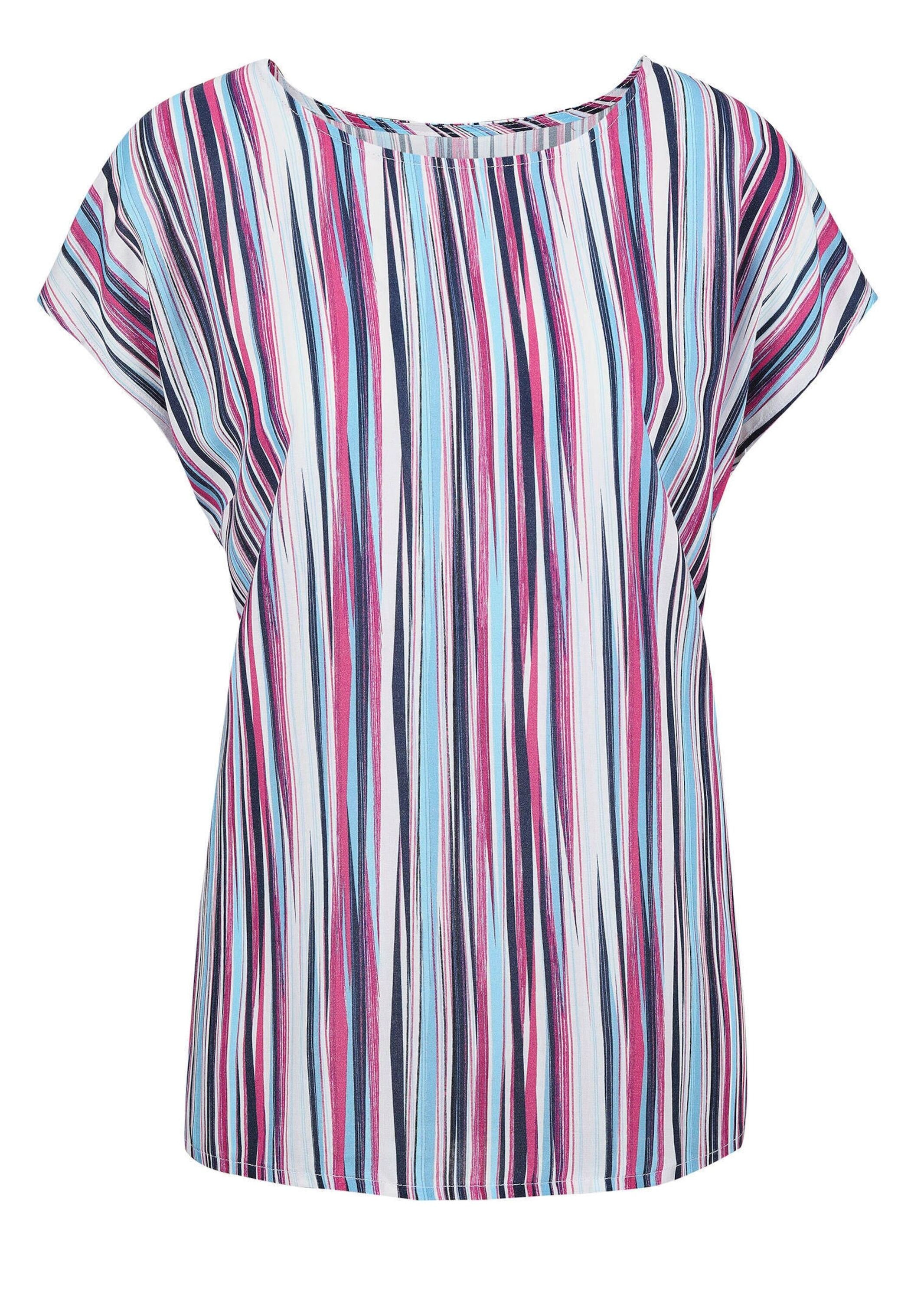GOLDNER Druckbluse "Streifenbluse mit Halbarm, überschnittene Schulter" günstig online kaufen