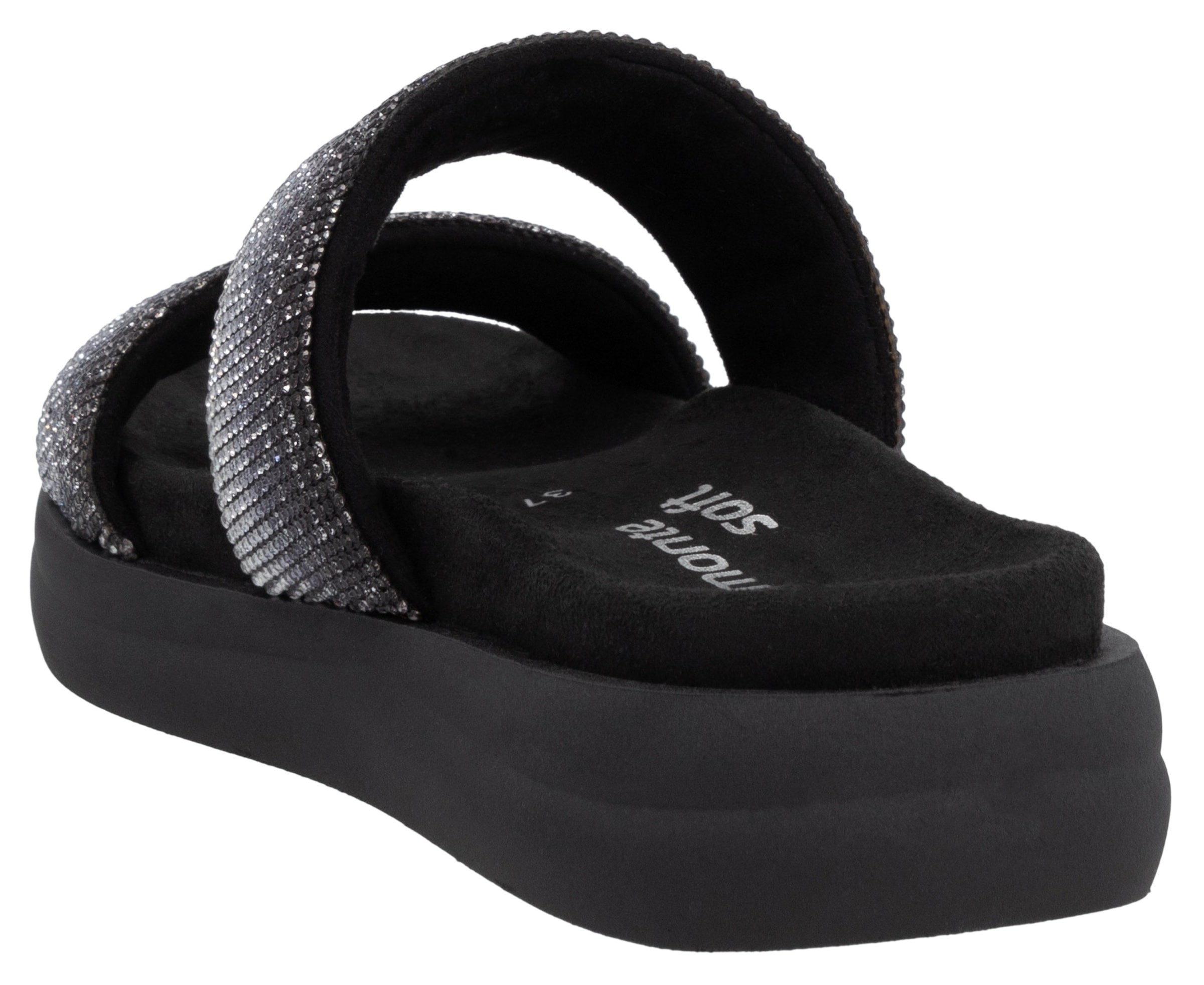 Remonte Pantolette, Plateau, Sommerschuh, Schlappen mit funkelenden Strasssteinen